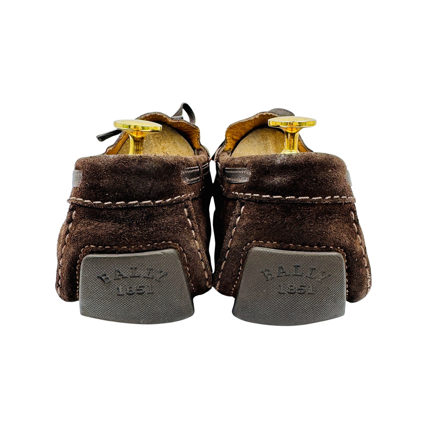 Bally Men's Striped Ribbon Suede Brown Loafers (Size 42.5)