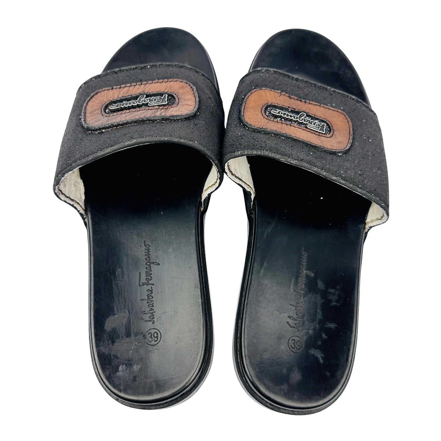 Salvatore Ferragamo Black Italy Made Slippers (Size 41/42)
