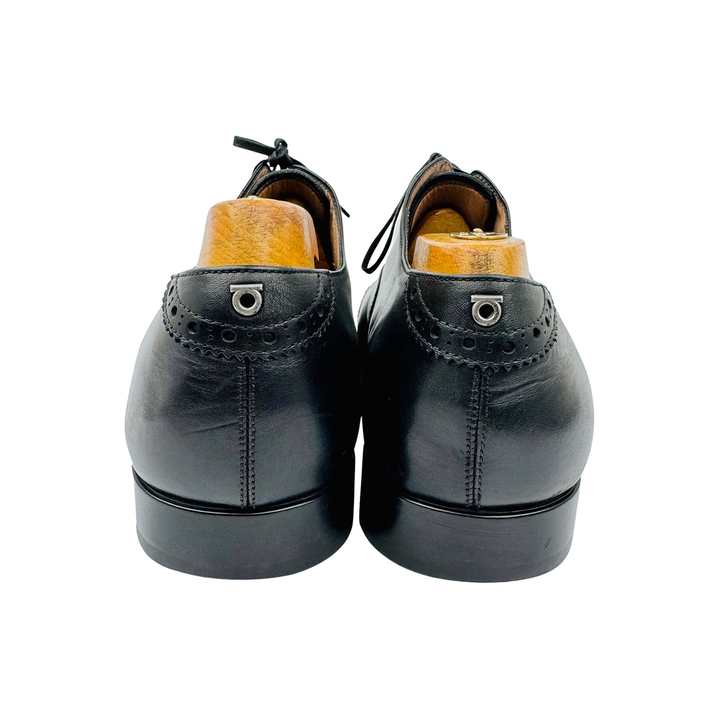 Salvatore Ferragamo Men's Black Cap Toe Oxfords (Size 42.5/43)