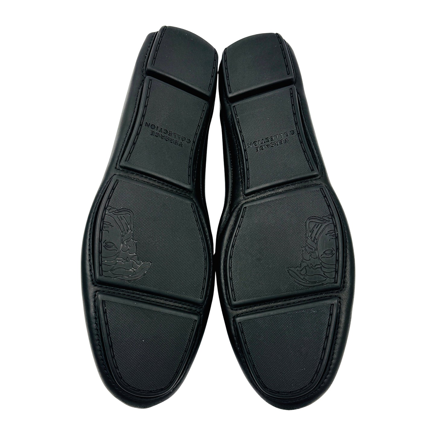 Versace Collection Men's Black Leather Loafers (Size 42/42.5)