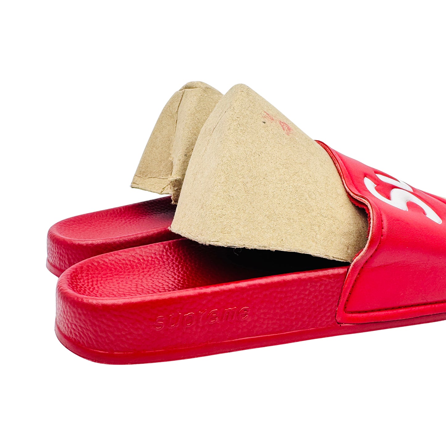 Supreme Men's Red Casual Slides (Size 39/39.5)