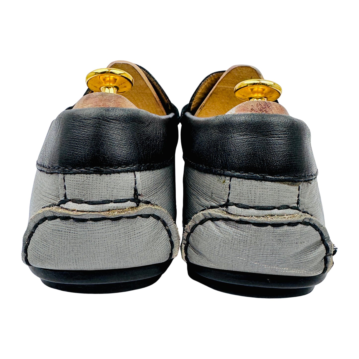 Berverly Hills Polo Club Grey Black Leather Loafers (Size 43)