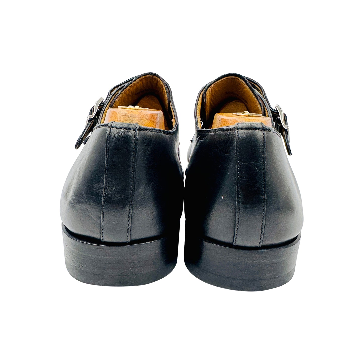Magnanni Miro Double Monk Strap Black Shoes (Size 42) - 13274