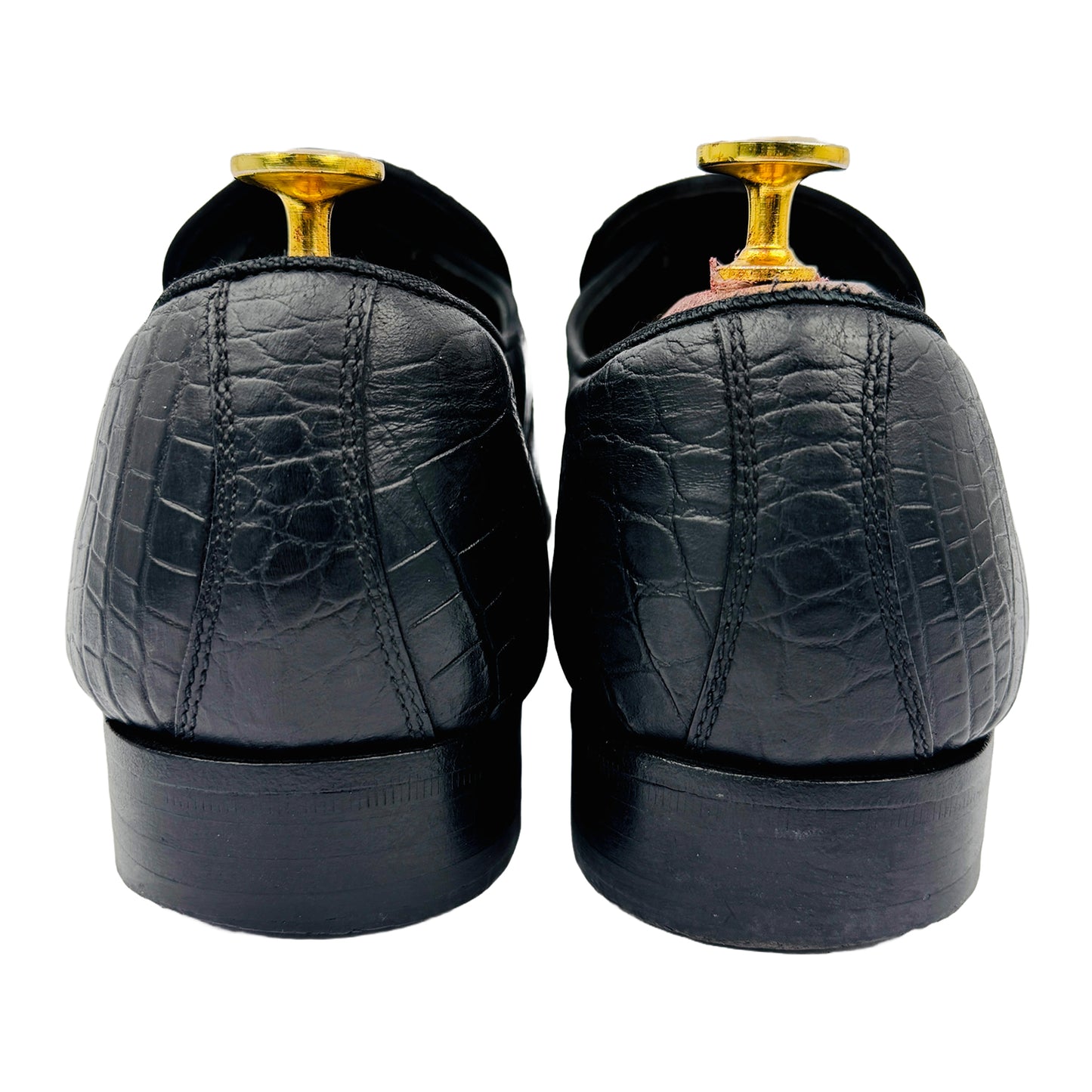 Back Side image of Dolce & Gabbana Men's Black Crocodile Leather Loafers (Size 42.5/43)