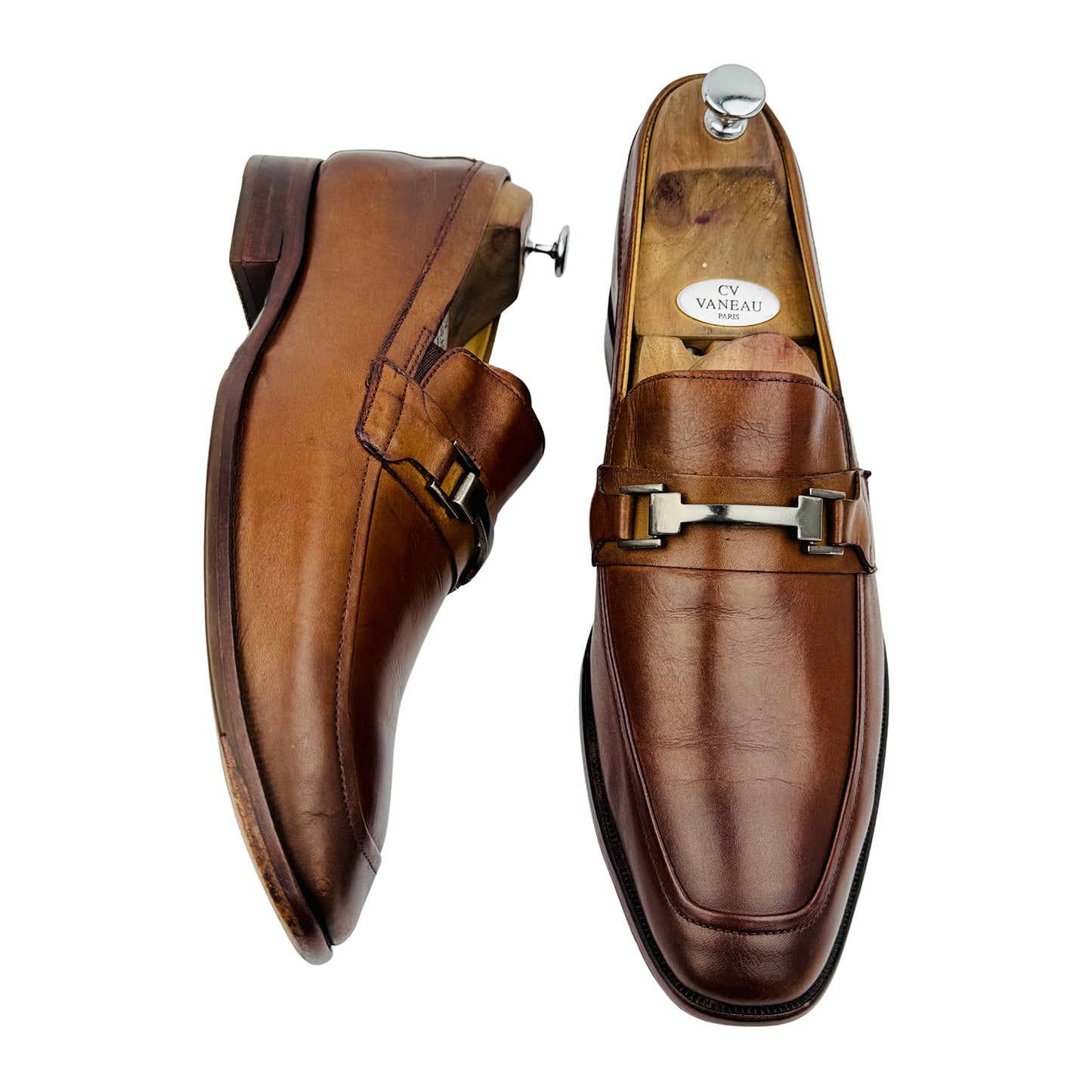 Johnston & Murphy Flynch Bit Tan Leather Loafer (Size 44.5)