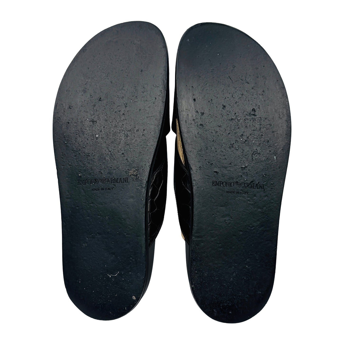 Emporio Armani Men's Black Slippers (Size 41/41.5) - X4P067