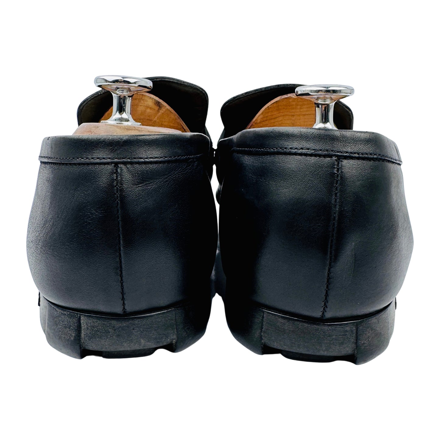 Versace Men's Black Canvas Leather Loafers (Size 44/44.5)