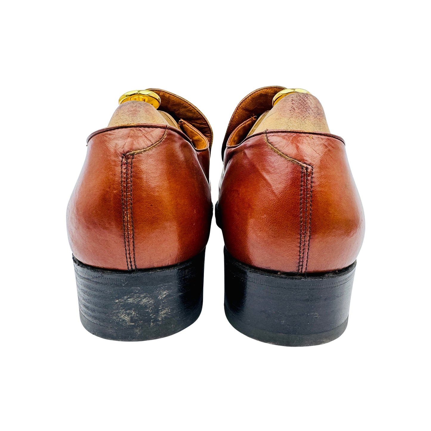 Karandonis Men's Brown Leather Vintage Loafers (Size 43/43.5)