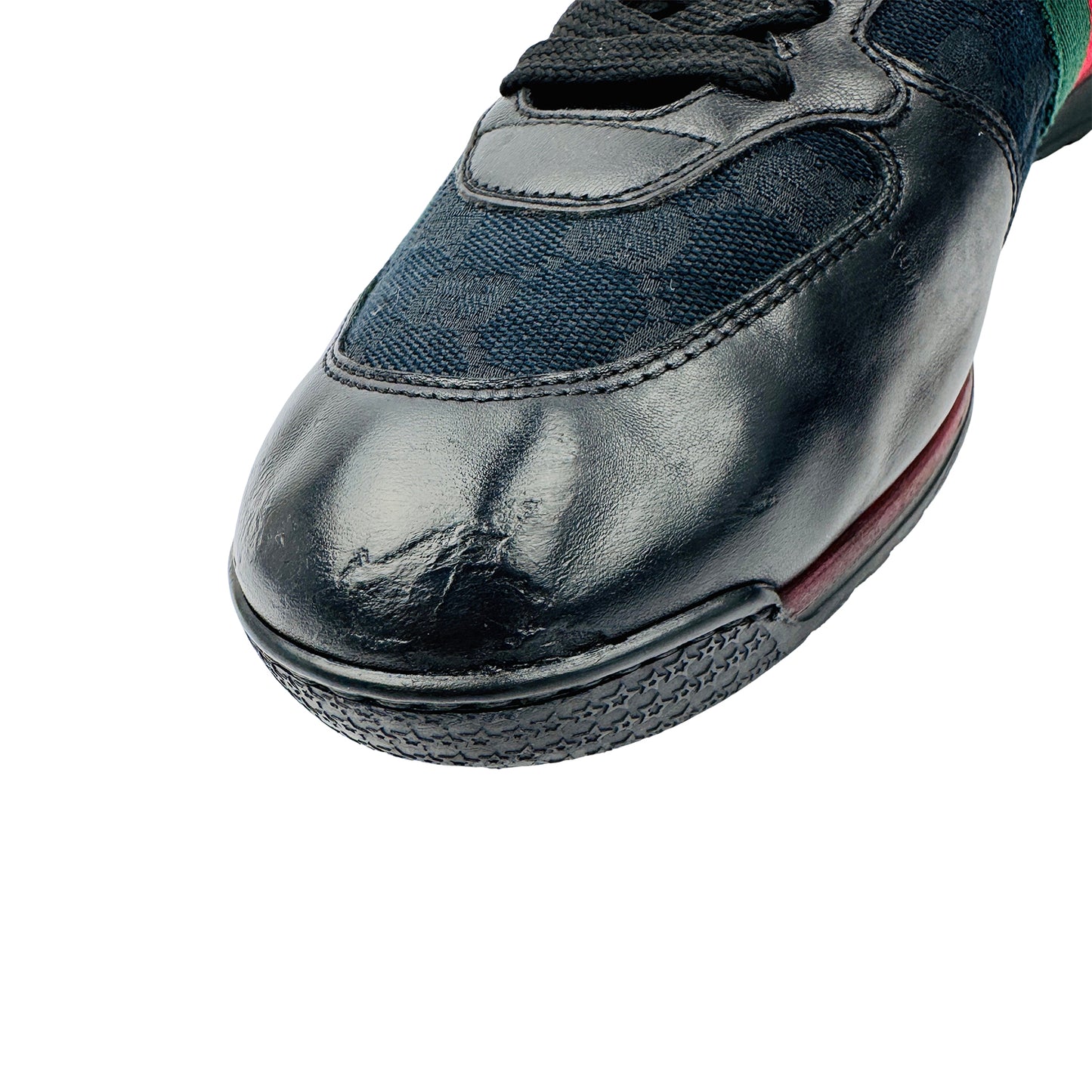 Gucci Web Stripe GG Canvas Black Sneakers (Size 42.5) - 237715