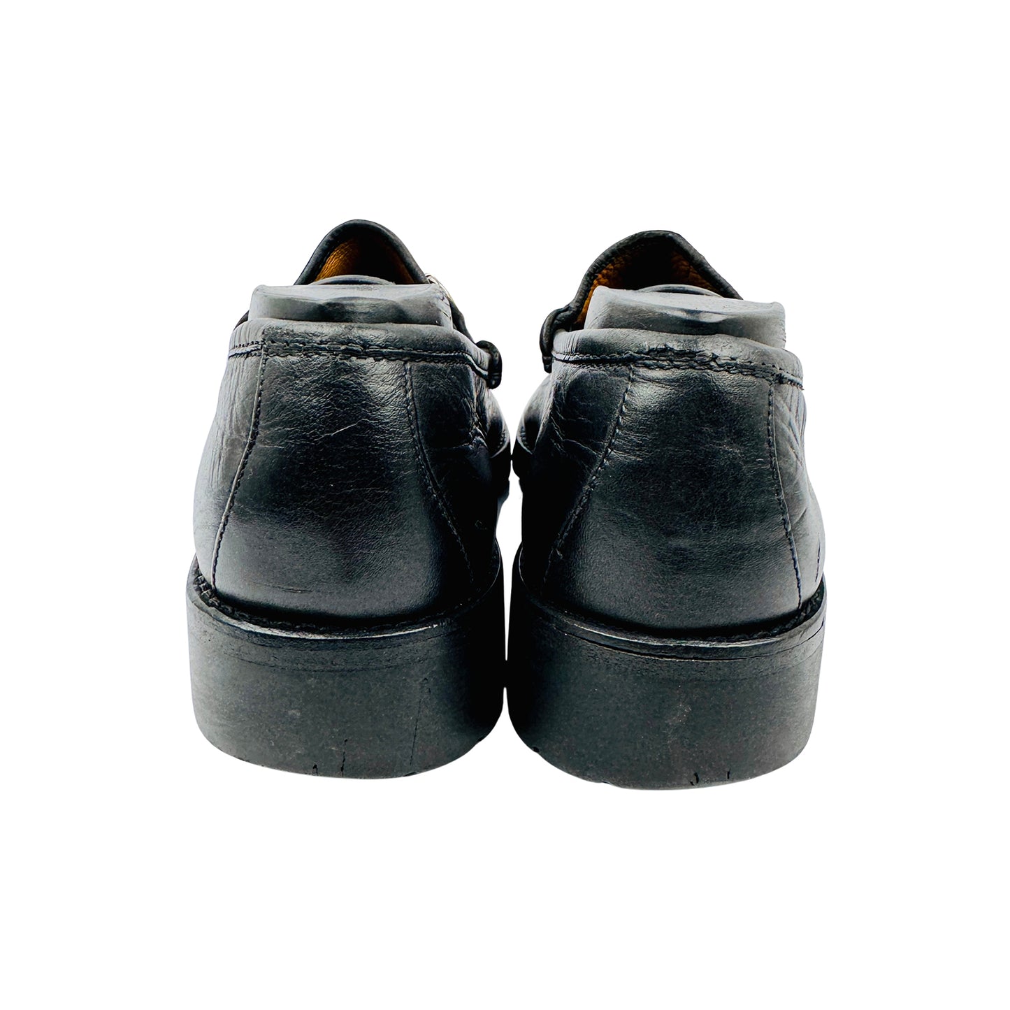 Gucci Horsebit Detail Lug-Sole Black Loafers (Size 38/38.5)