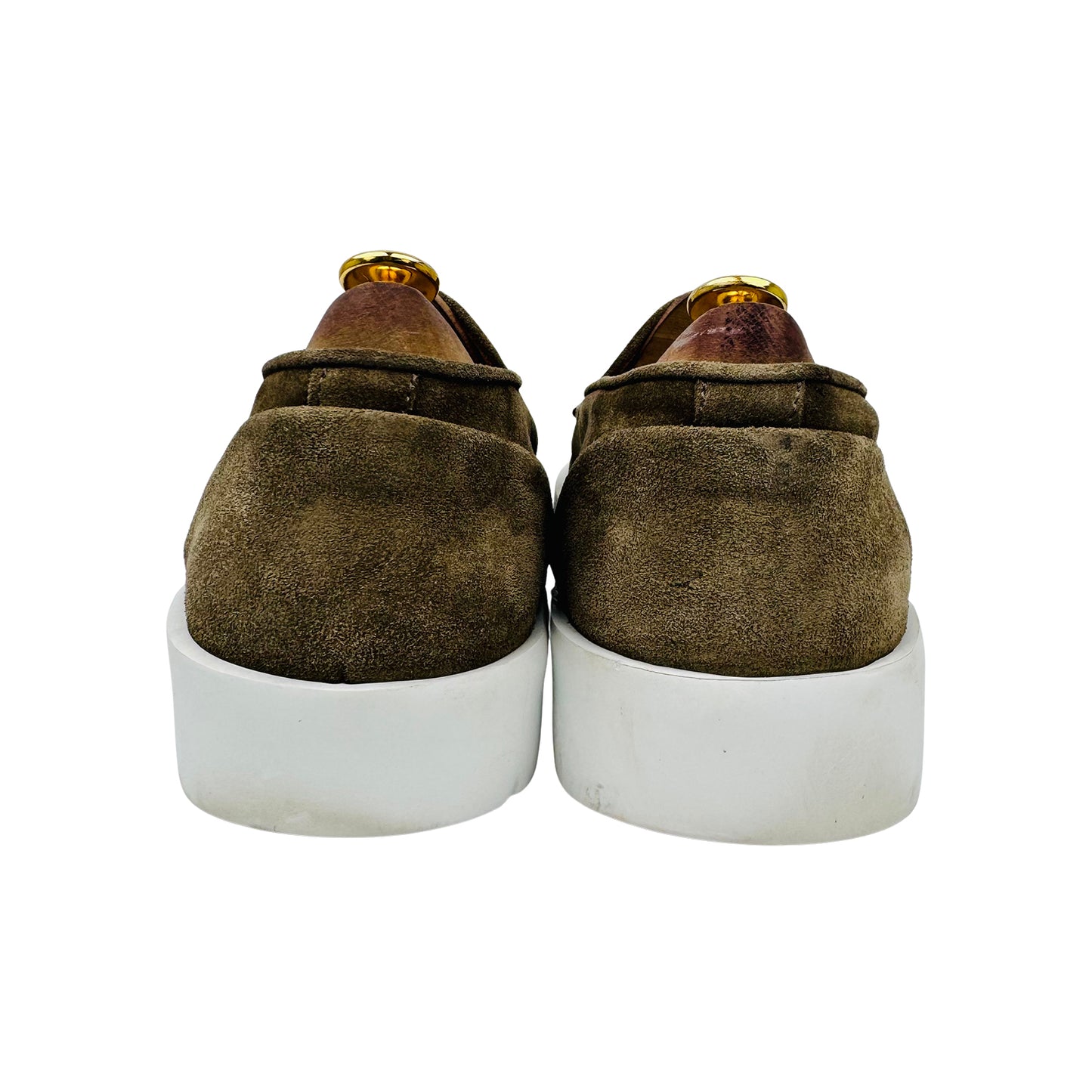Fabiano Ricci Men's Olive Suede Slipon Loafer (Size 43)