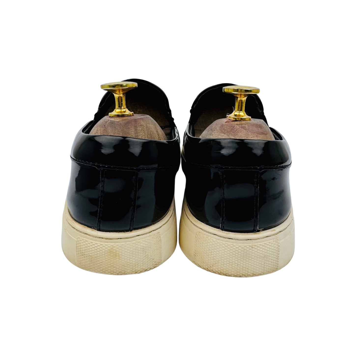 Versace Medusa Black Patent Leather Slipon Shoes (Size 42)