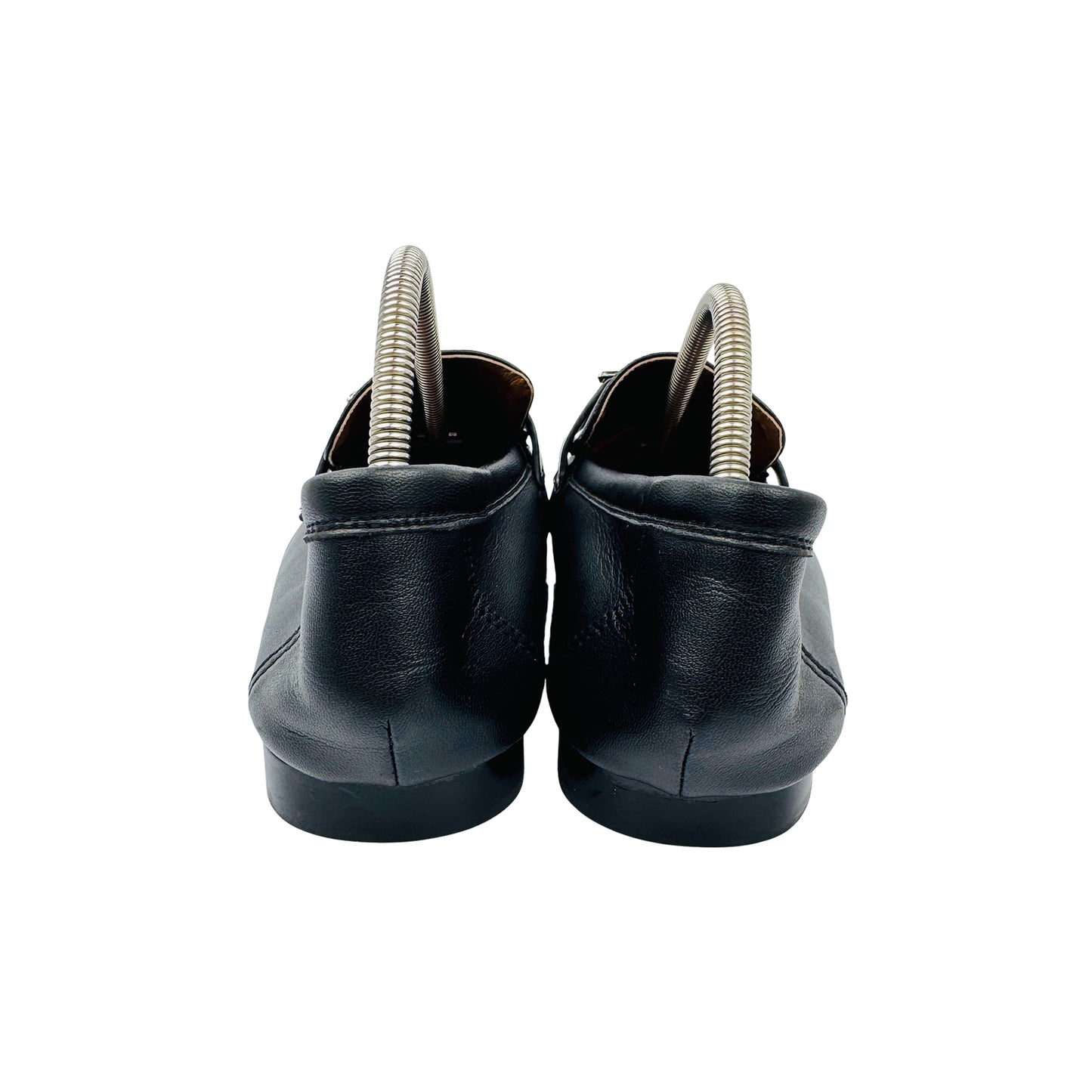 Hermes Paris Black Leather 'H Buckle' Loafers (Size 38)