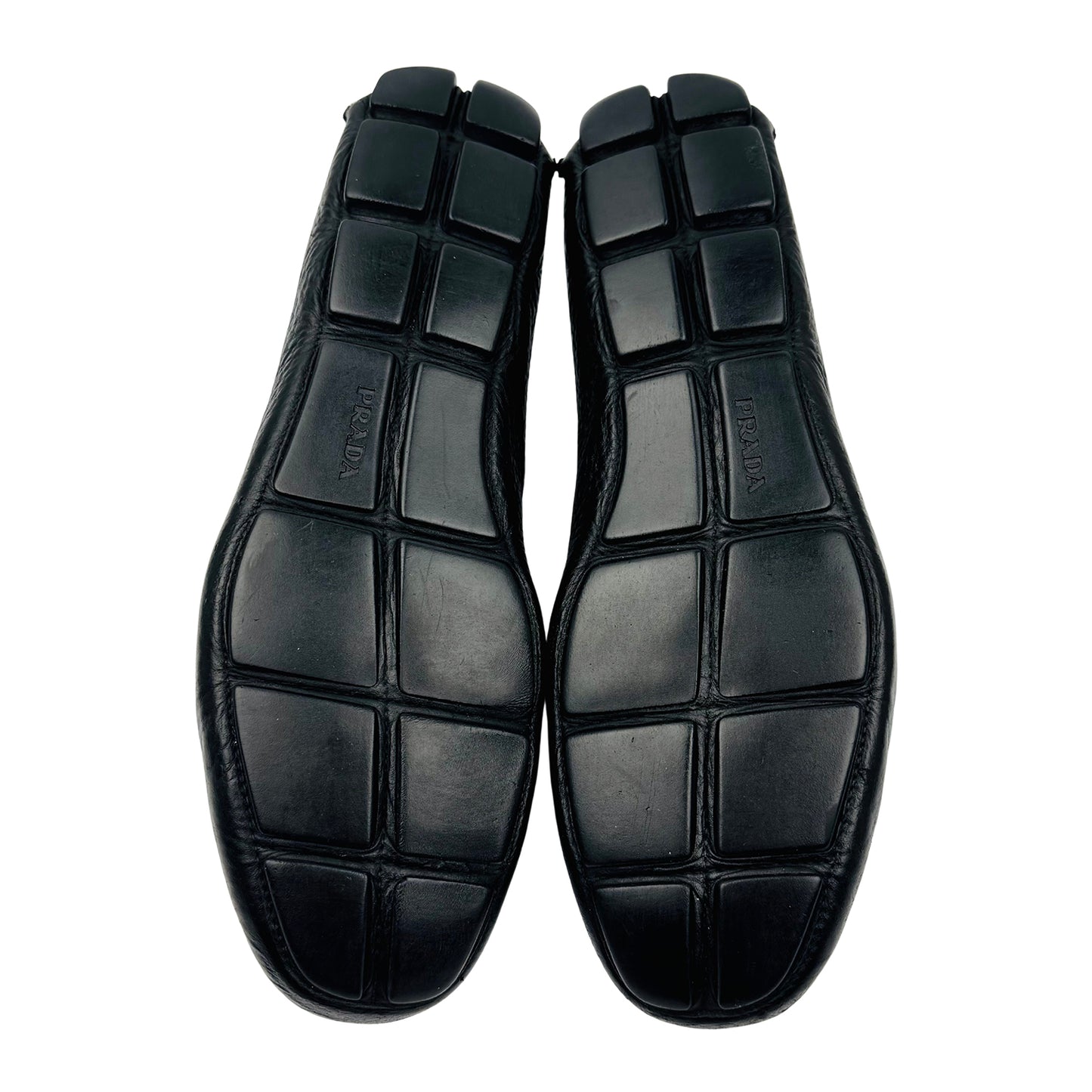 Prada Men's Black Pebbled Leather Loafer (Size 42.5/43) - 2DD001