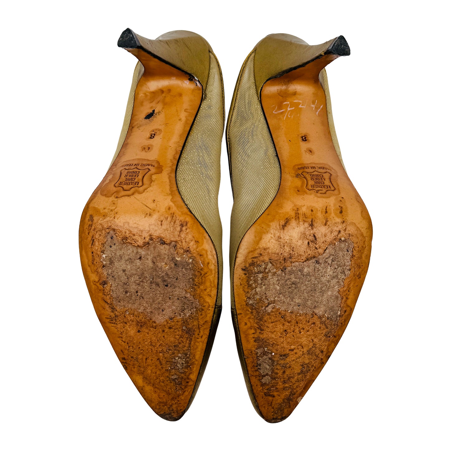 Yves Saint Laurent Vintage Gold Mesh Slingback Pumps (Size 38)