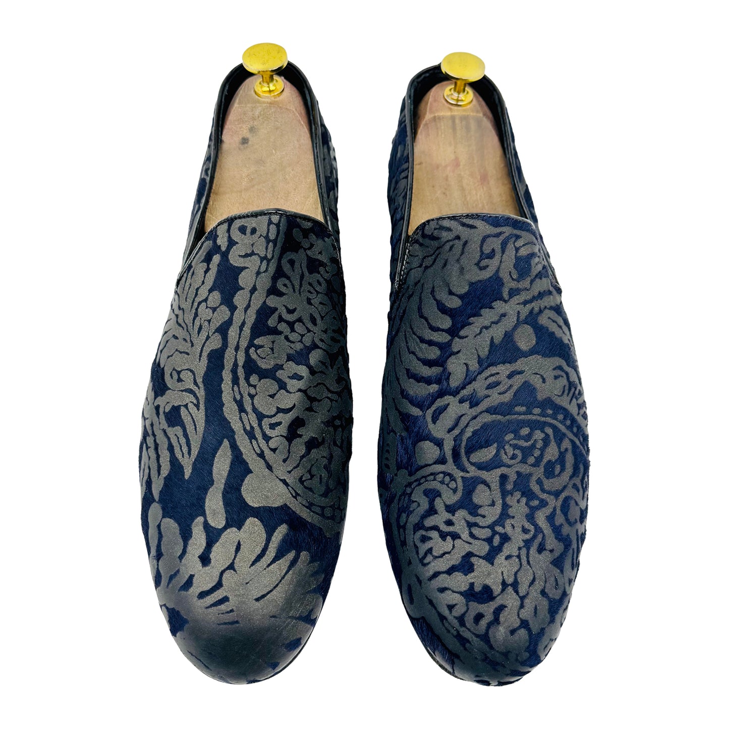 Jimmy Choo Men's Navy Grey Embossed Italian Loafer (Size 42)