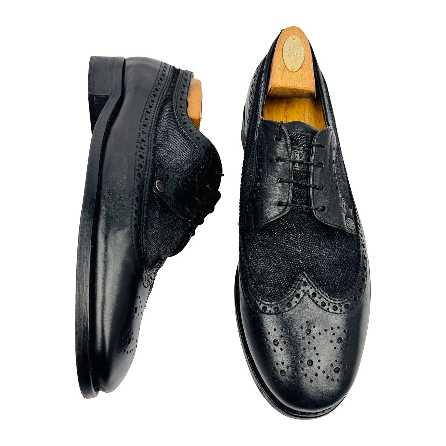 Jack & Jones Wingtip Brogue Black Oxfords (Size 43)