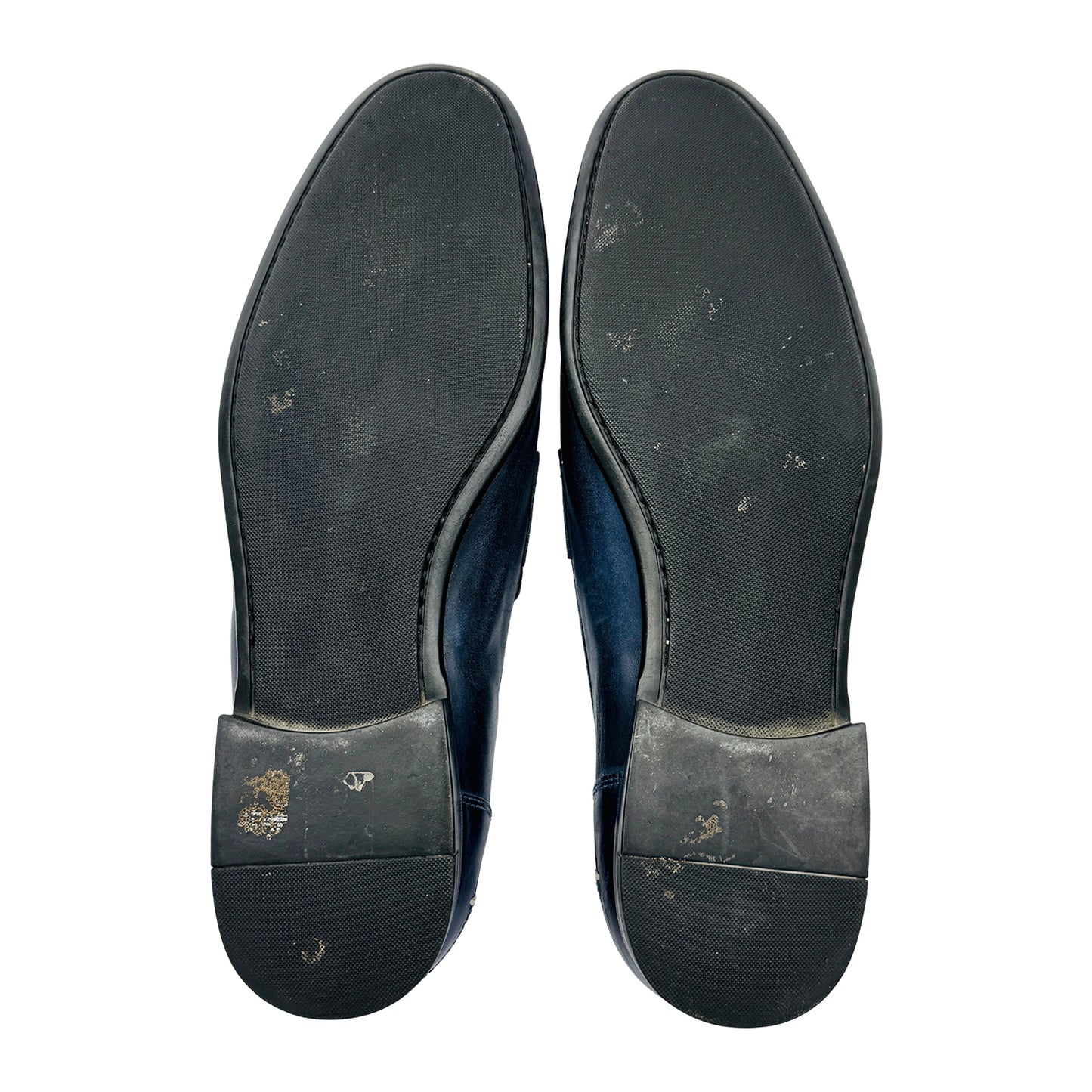 LA Martina Men's Navy Blue Leather Loafers (Size 44.5/45)