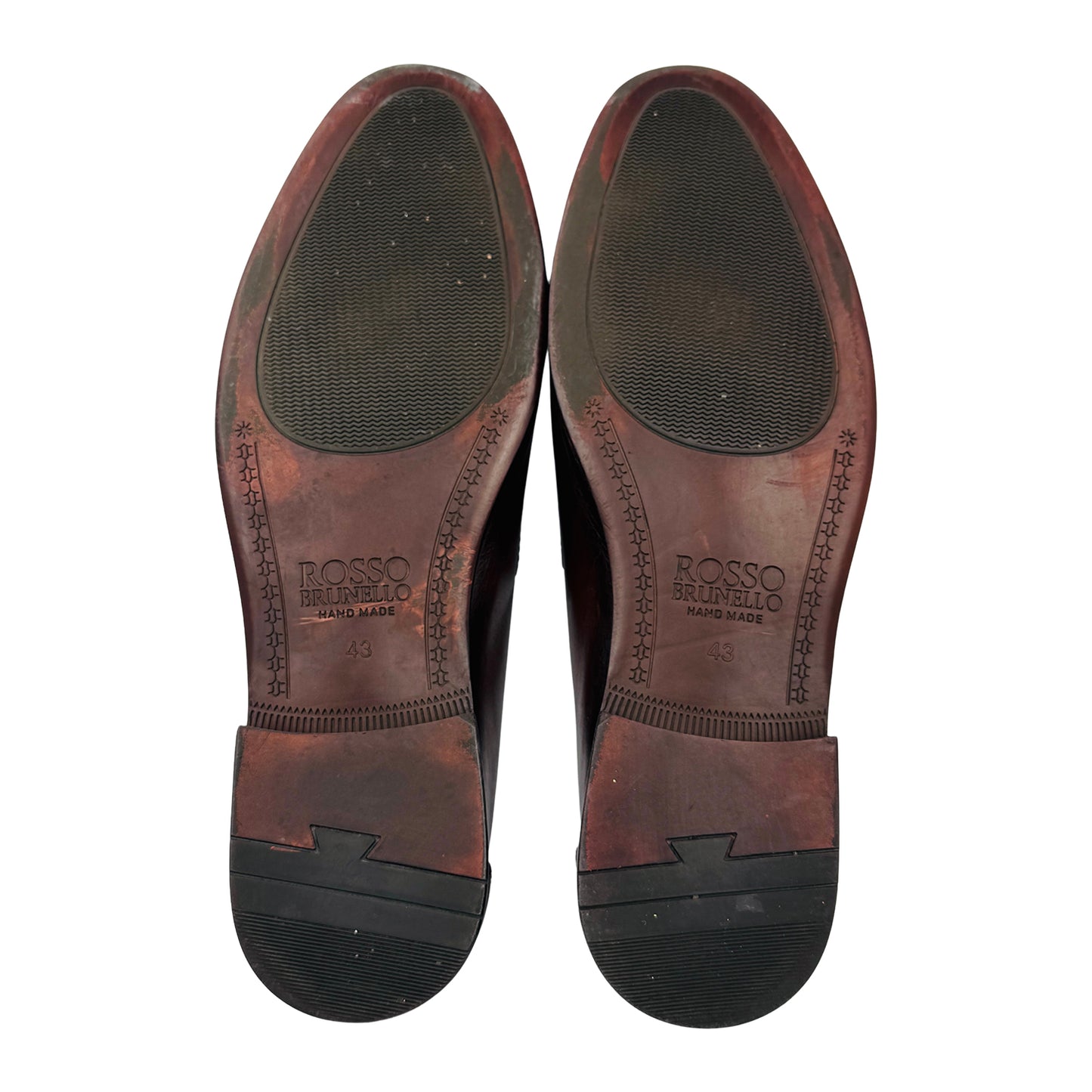 Rosso Brunello Men's Braided Leather Loafers (Size 43) - MS‑4211