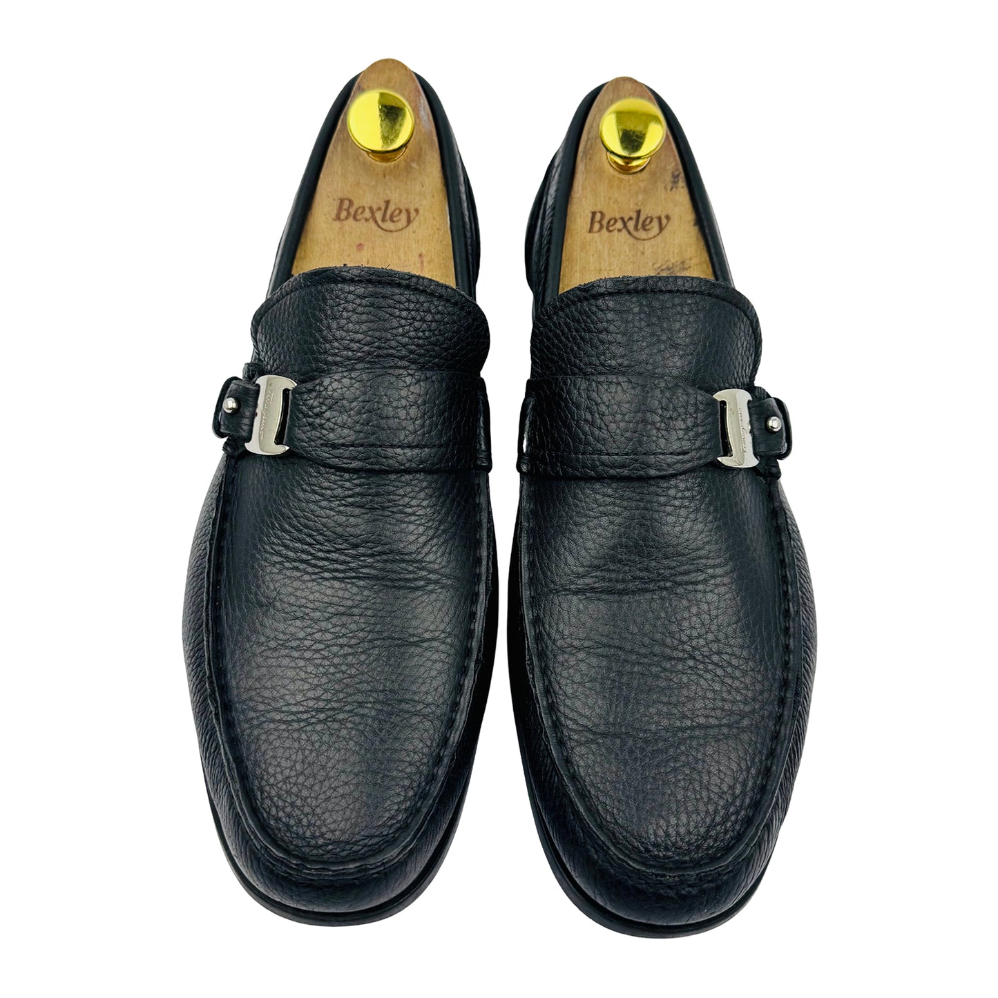 Salvatore Ferragamo Black Grain Leather Bravo Loafer (Size 43/43.5)