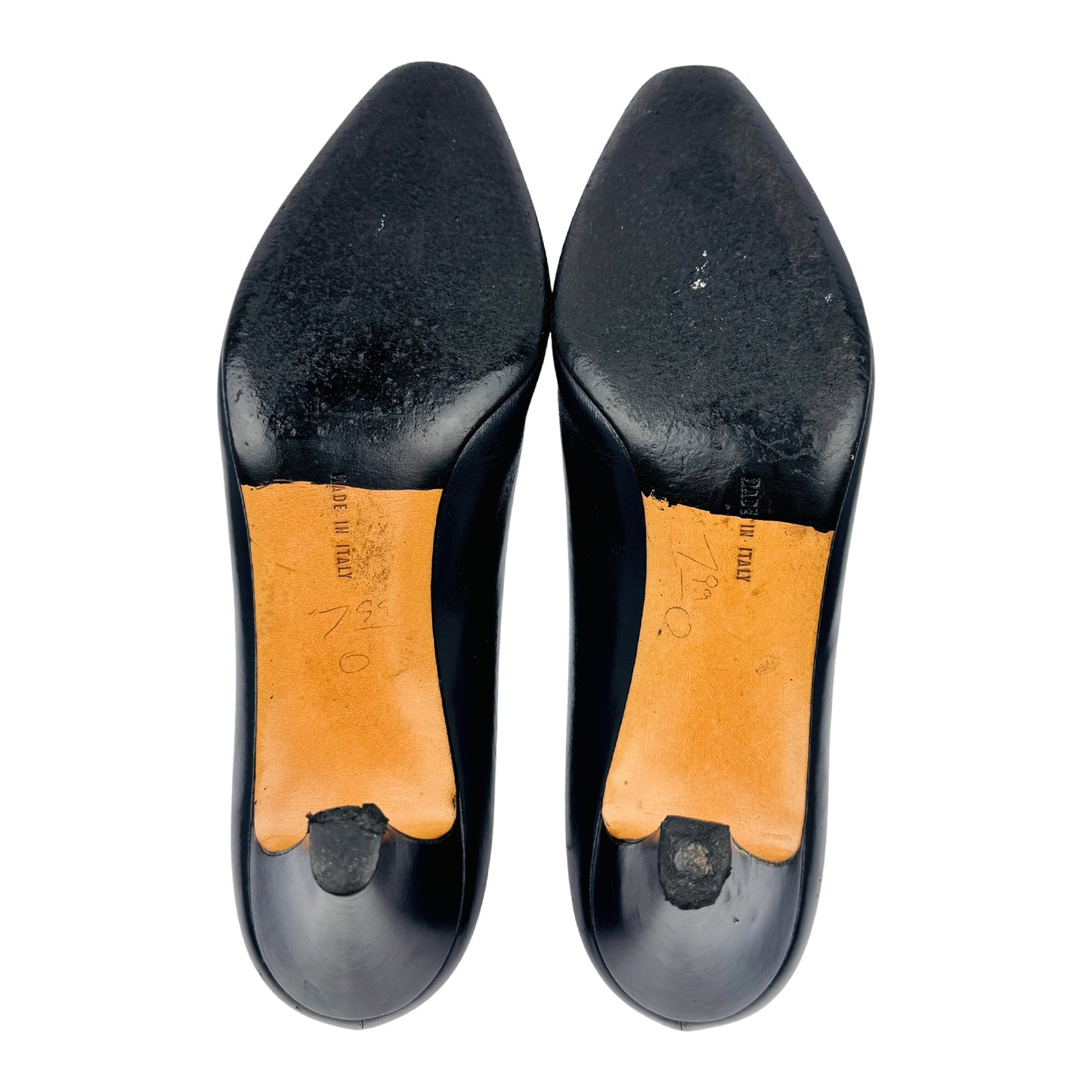 Salvatore Ferragamo Gancini Mid-Heel Leather Pumps (Size 38)