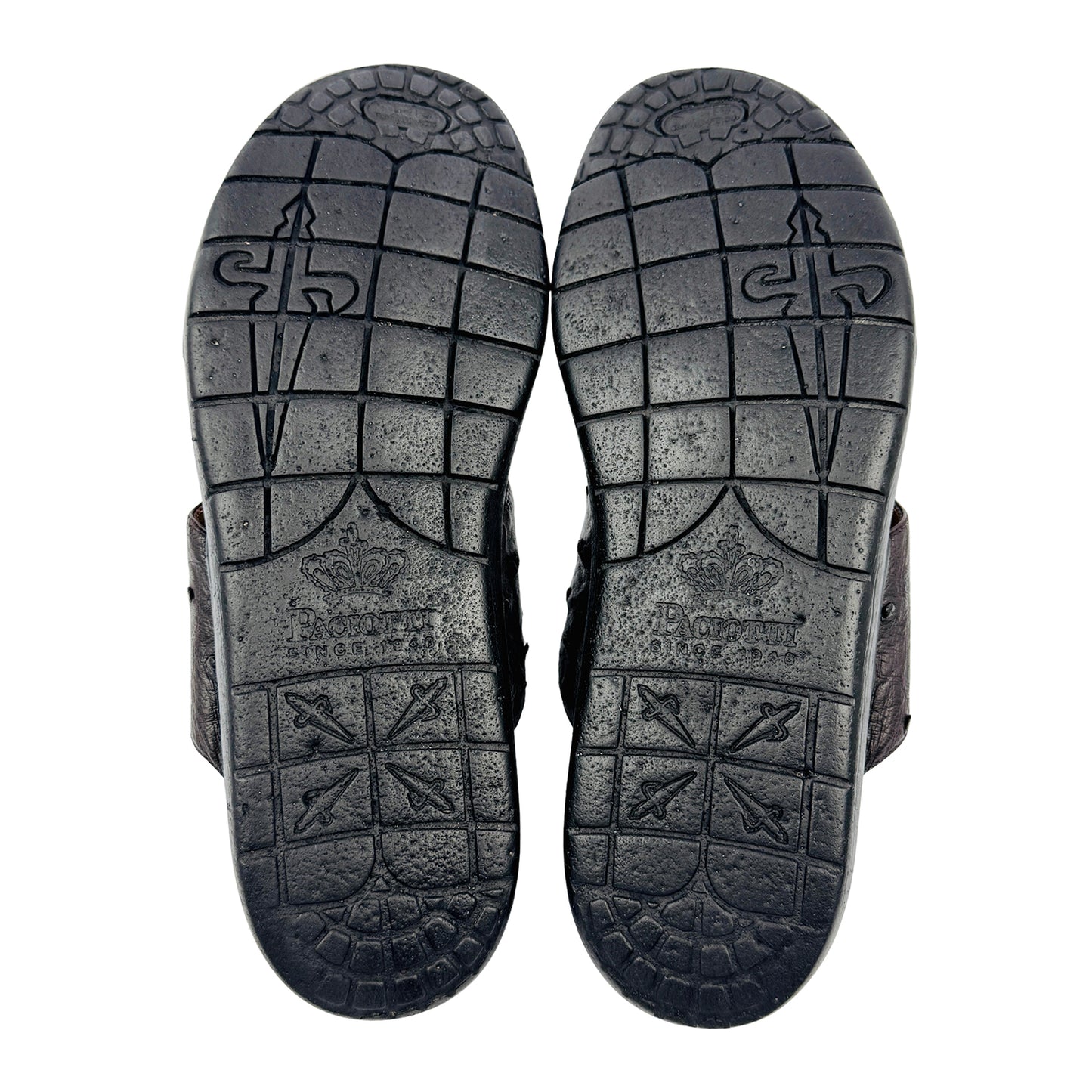 Cesare Paciotti Men's Brown Ostrich Leather Slippers (Size 42/42.5)