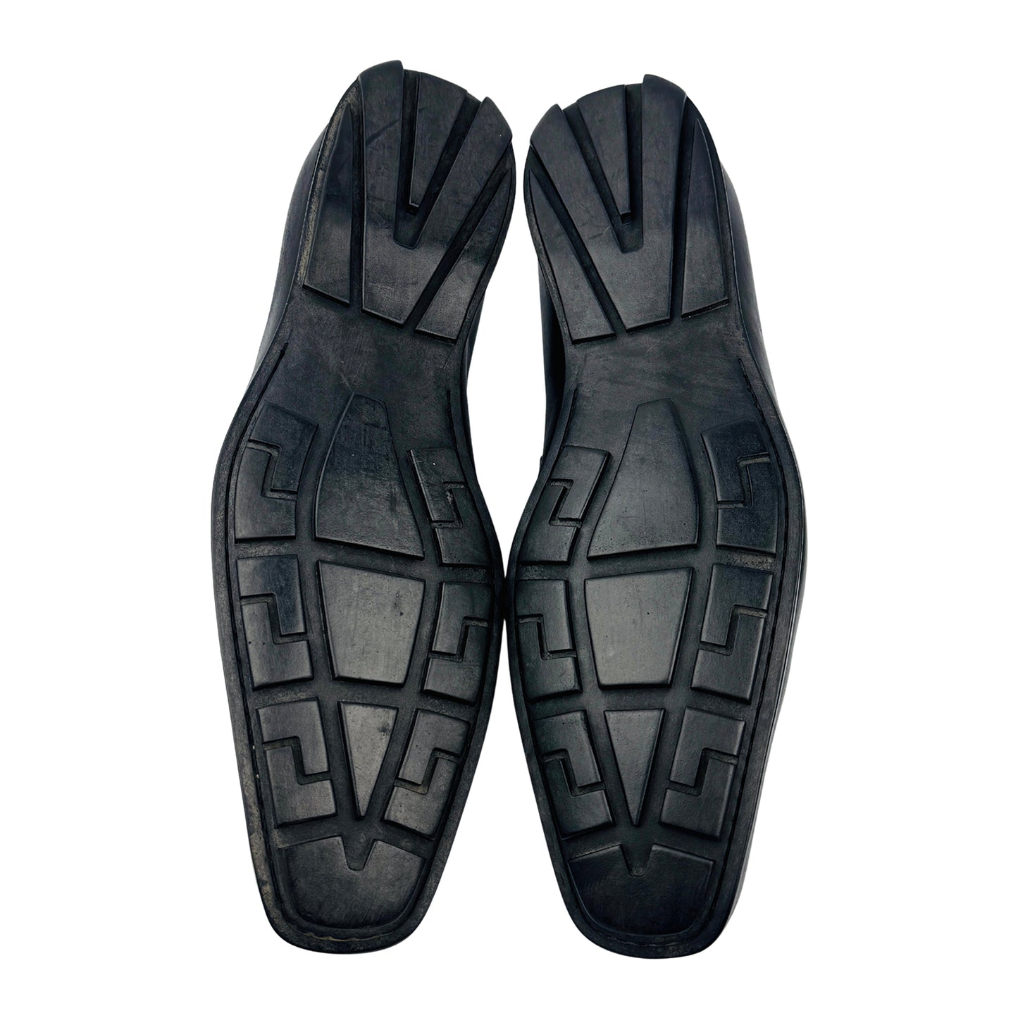Versace Men's Black Canvas Leather Loafers (Size 44/44.5)
