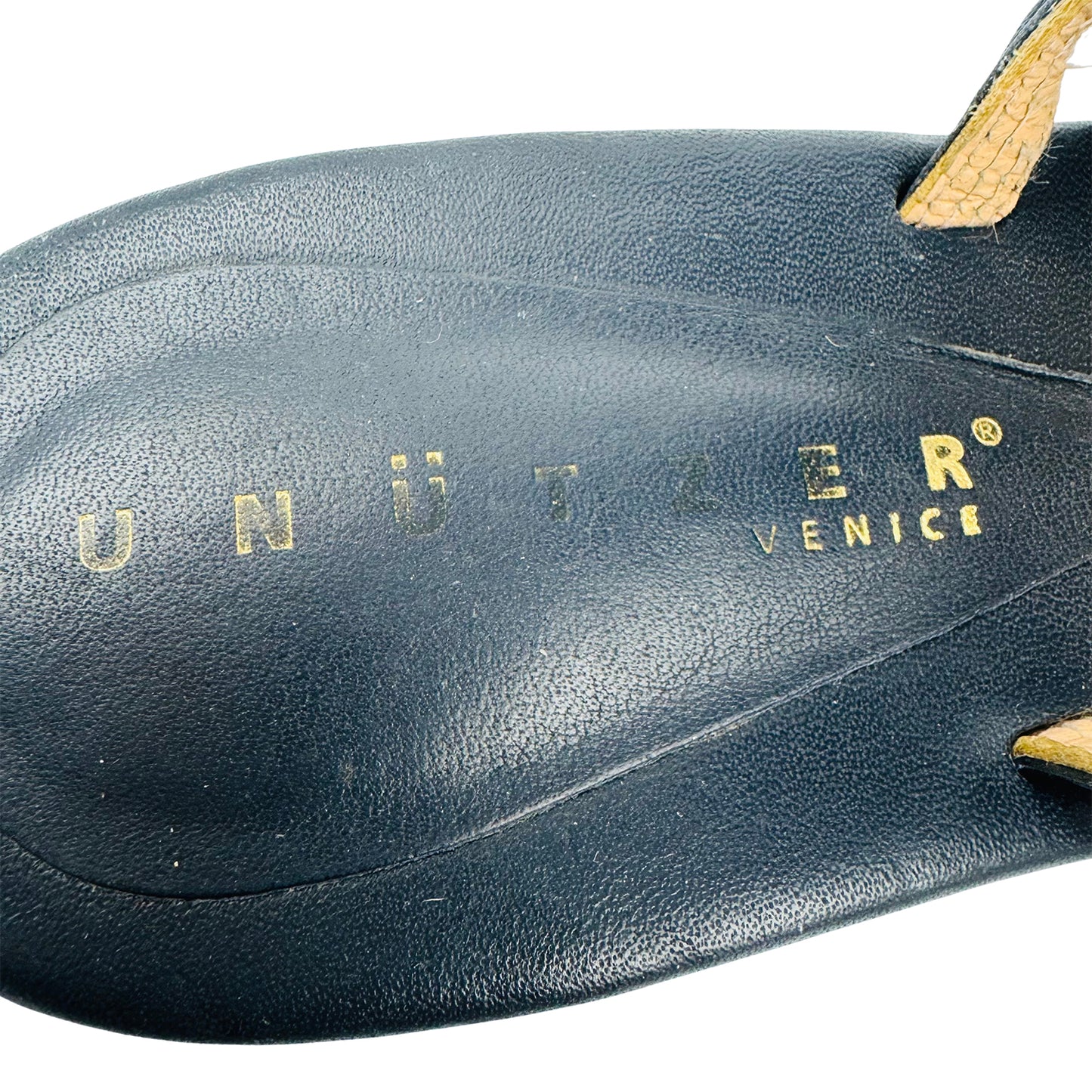 Unützer Women's 7725 Navy Flat Sandals (Size 40.5)