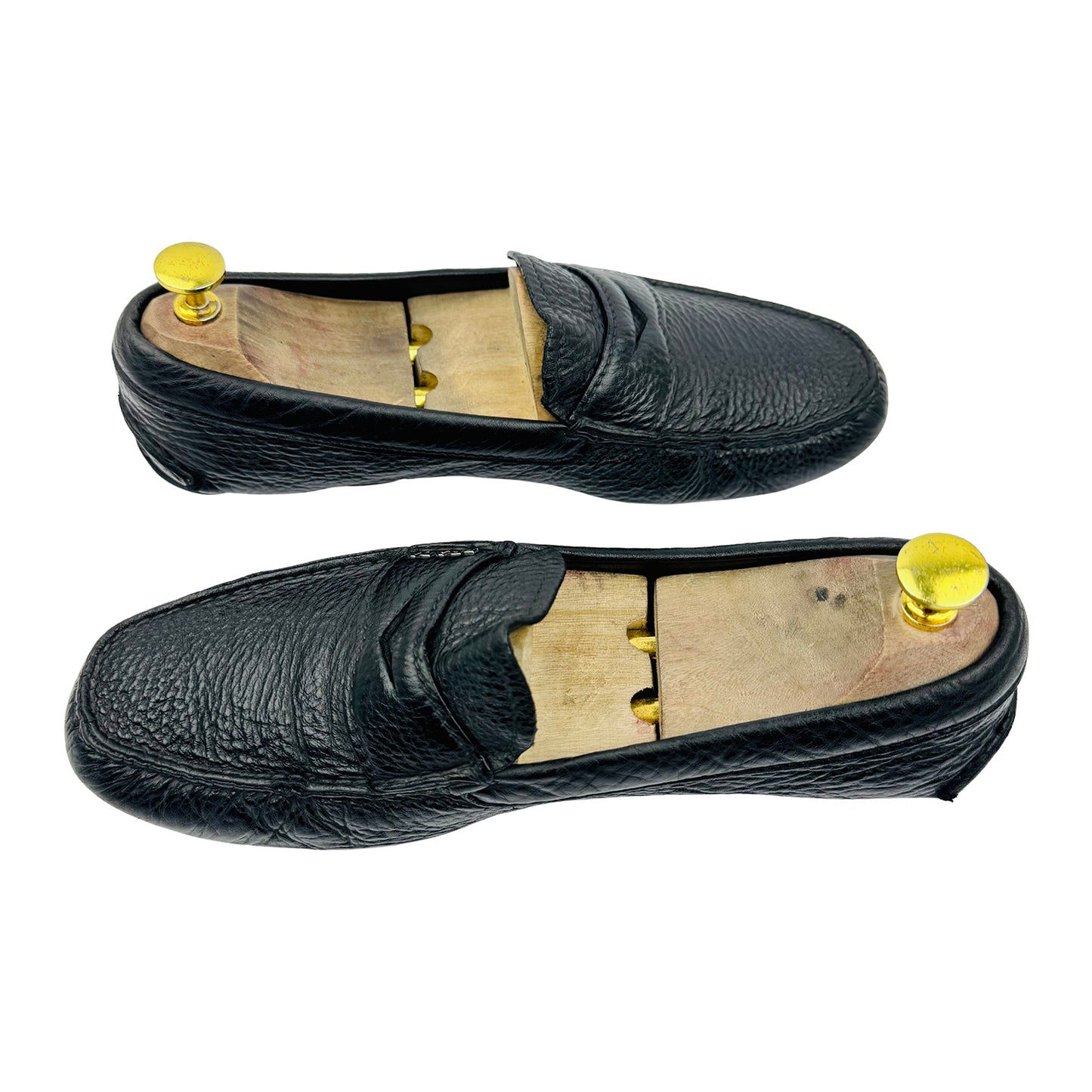 Prada Men's Black Pebbled Leather Driving Loafer (Size 41.5)
