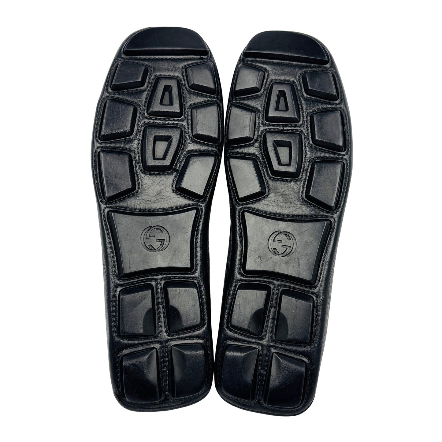 Gucci Black Leather GG Marmont Web Driver Loafers (Size 43)