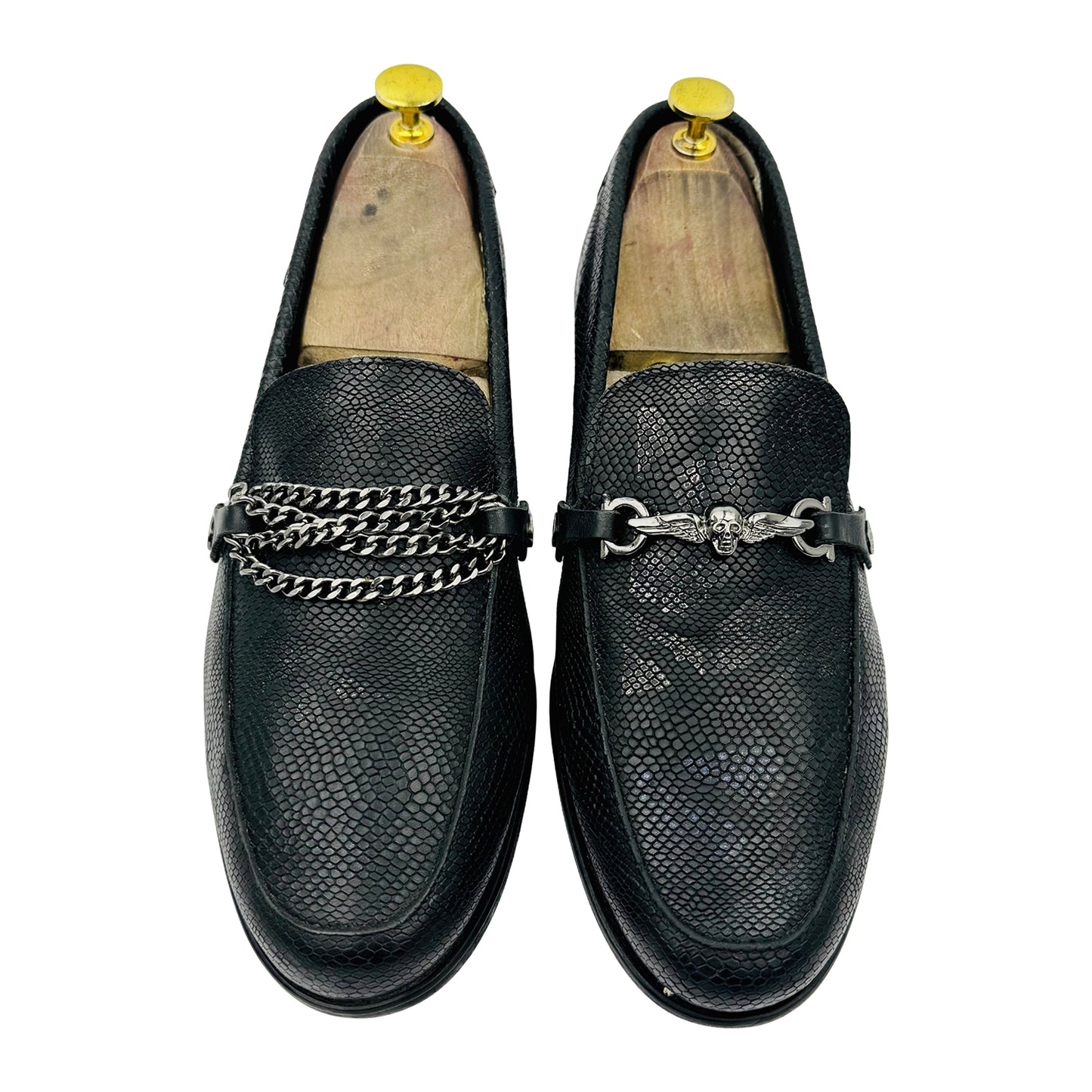 Twisted Tailor Men's Black Snakeskin Loafer (Size 41.5/42)