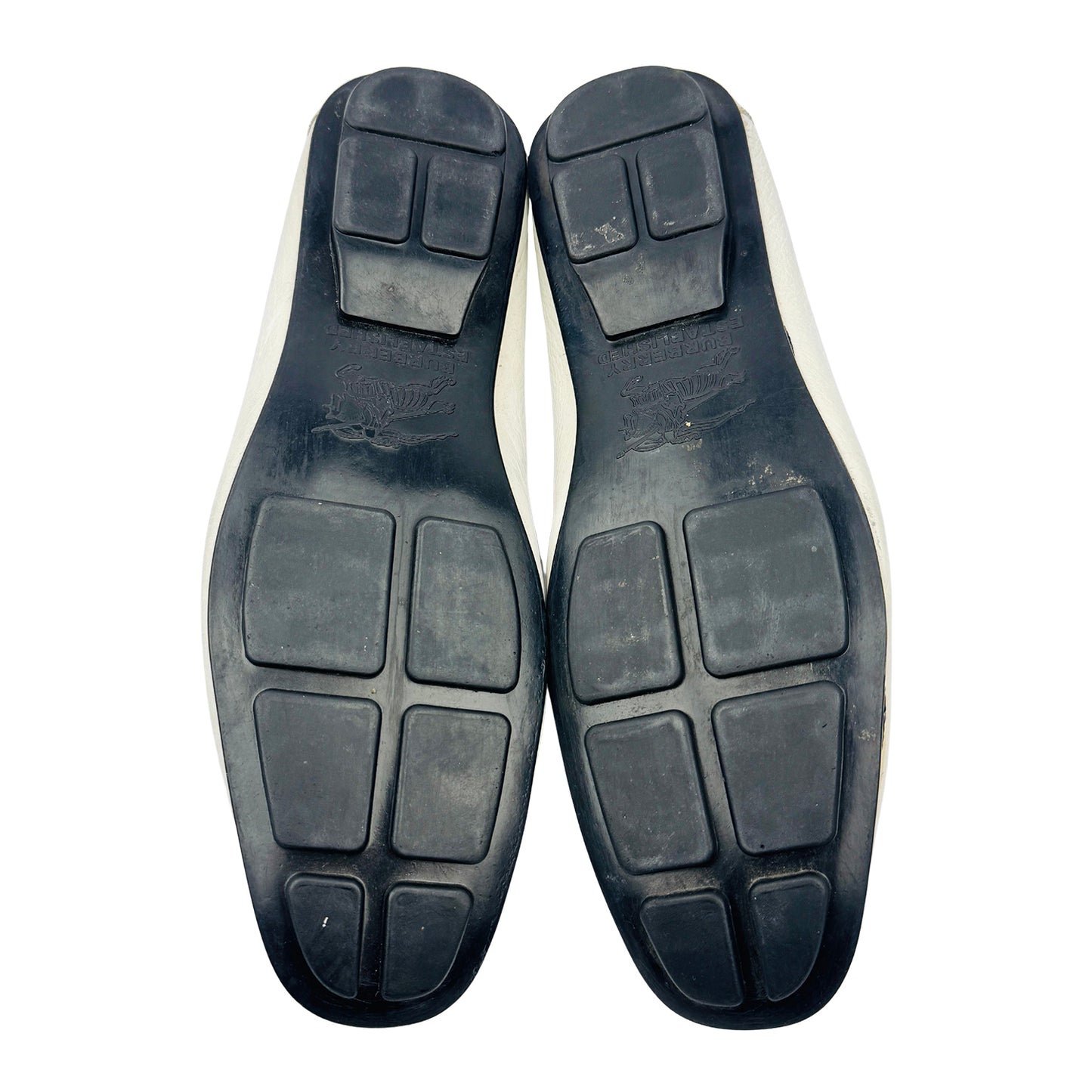Burberry Men's Check Pattern Leather Loafers (Size 42/42.5)