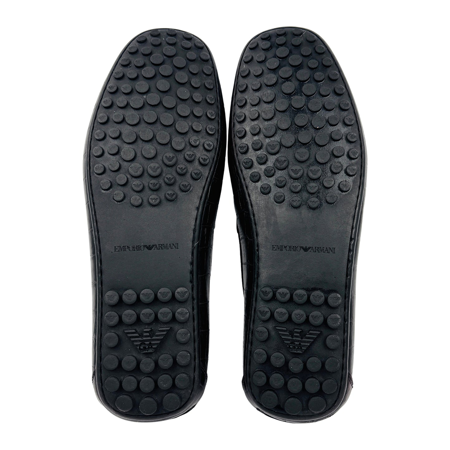 Emporio Armani Croc-Embossed Dark Brown Loafers (Size 42/42.5)