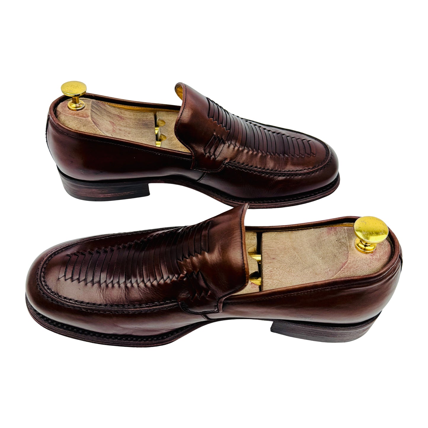 Bally Coreto Woven-Vamp Dark Brown Loafers (Size 42.5)