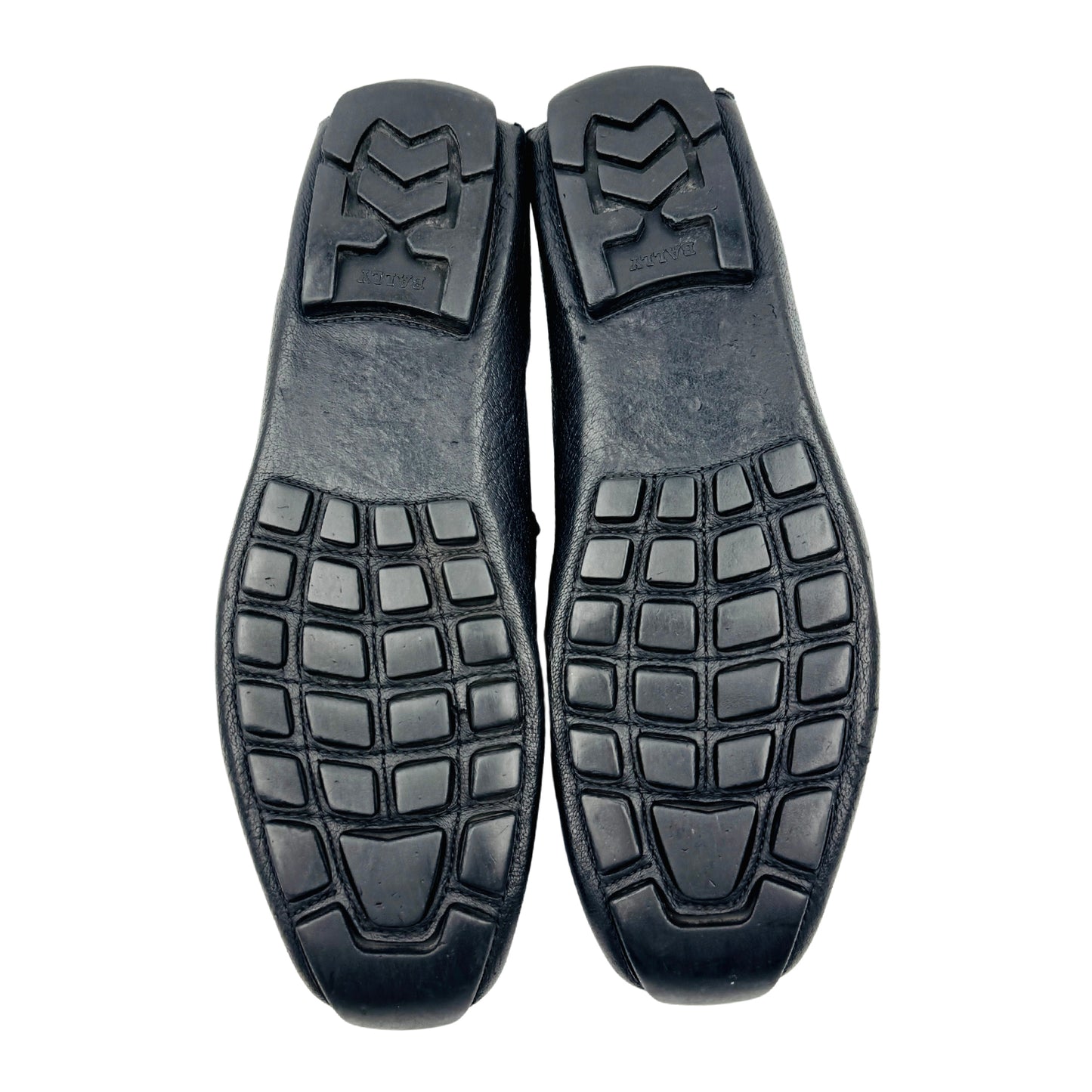 Bally Black Pebbled Leather Penny Loafers (Size 42)