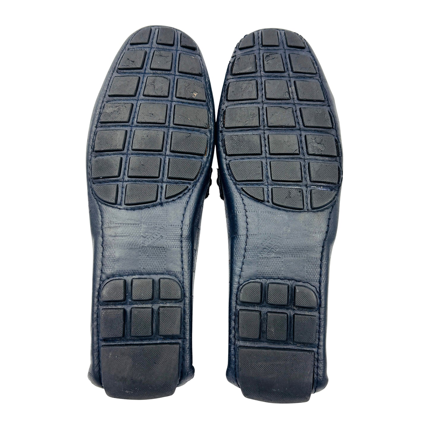 Louis Vuitton Monte Carlo Navy Damier Embossed Loafers (Size 42)