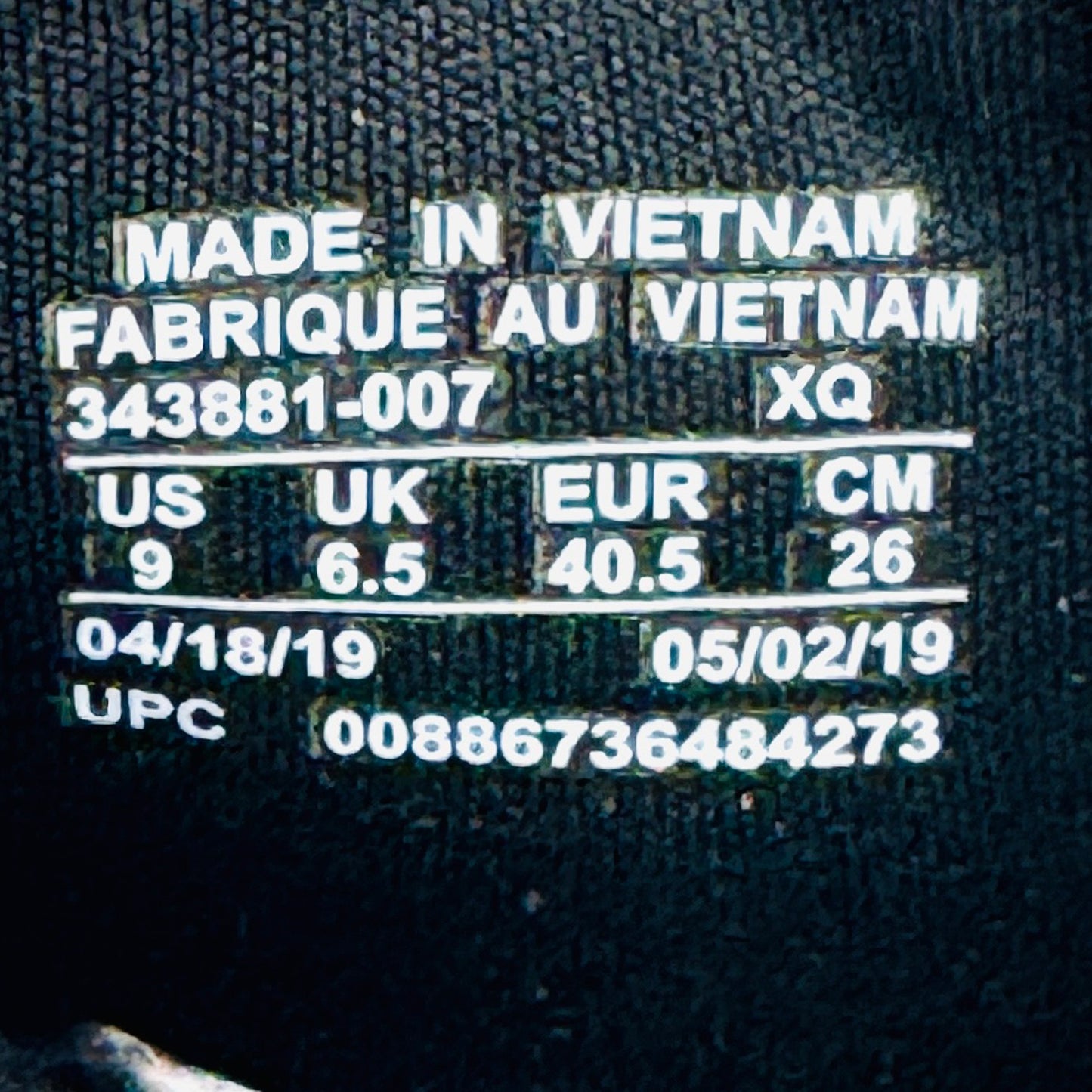 Inside Made, Size, Code printing image of Nike Black Benassi JDI Slides (Size 40.5/41) - 343881-007