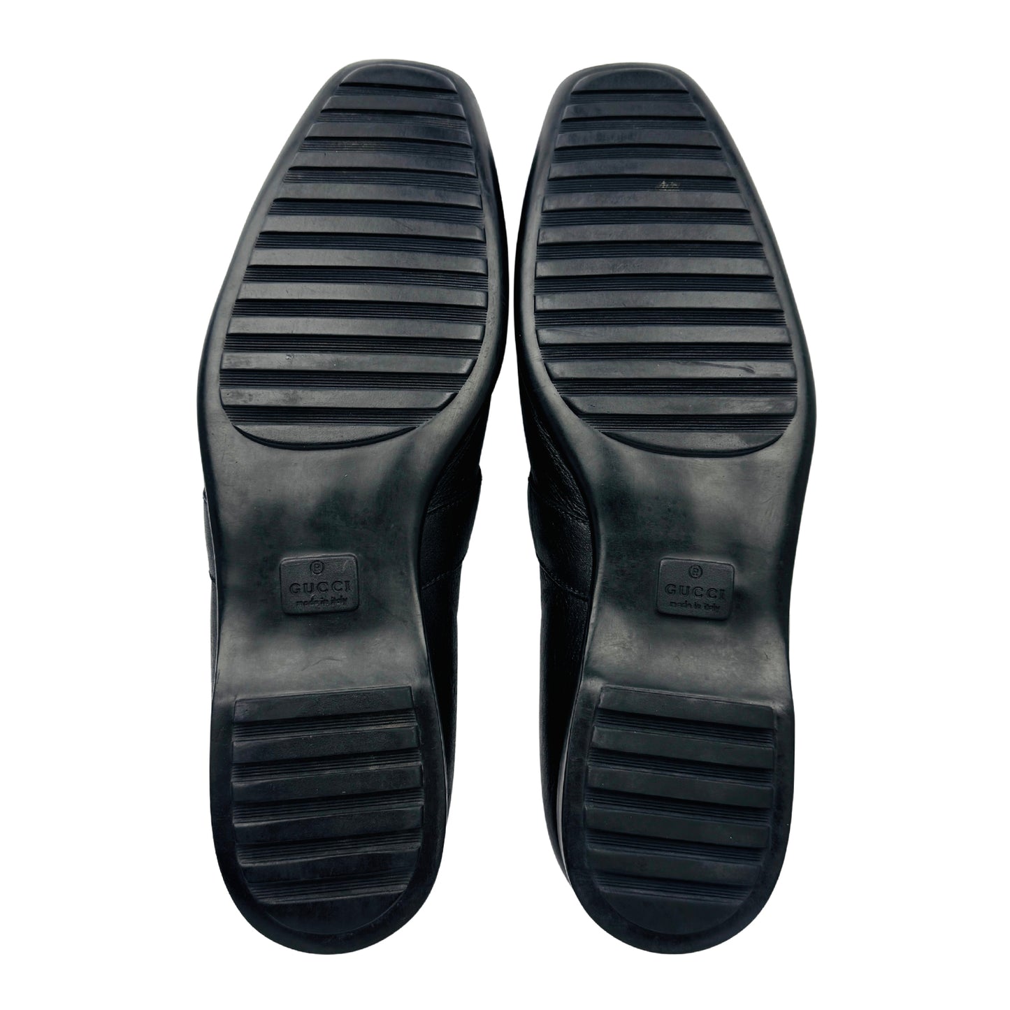 Gucci Men's Black Horsebit Leather Loafers (Size 44/45) - 190004