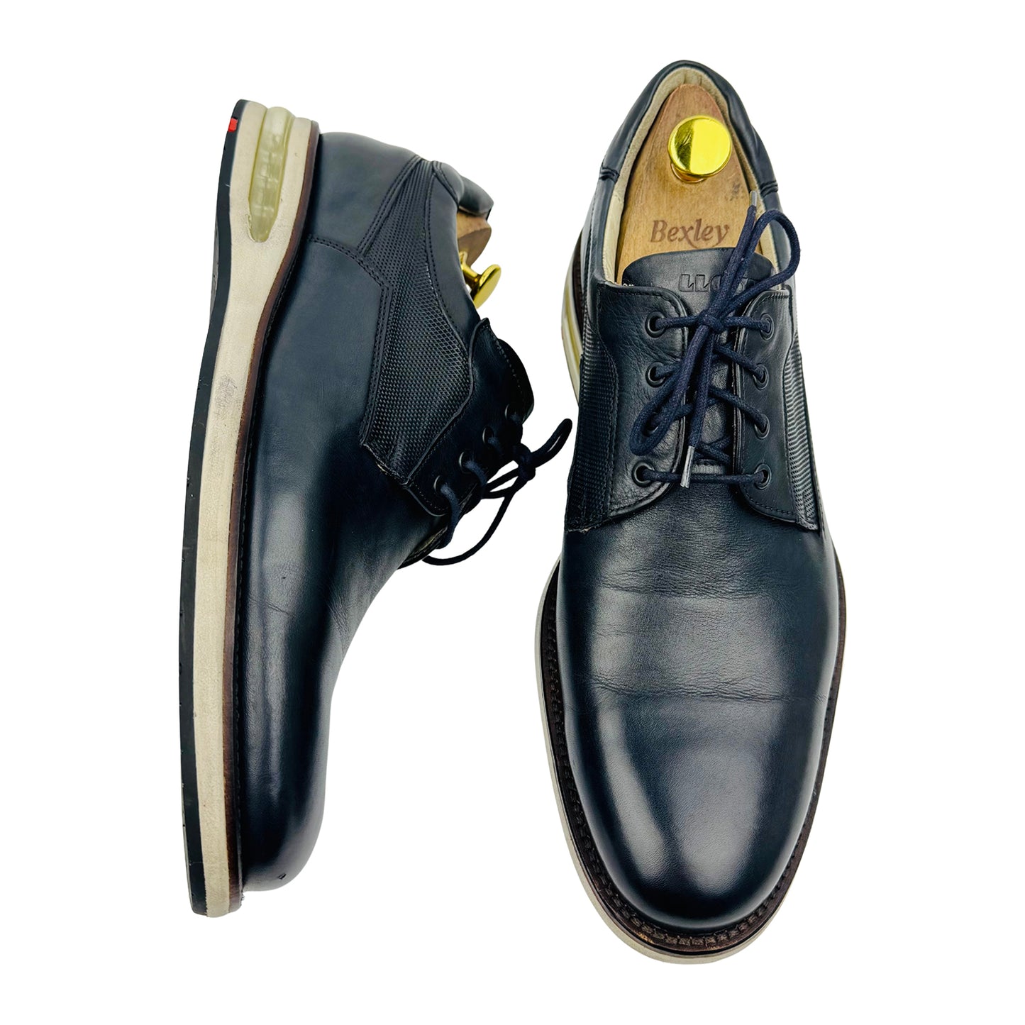 LLOYD Men's Andy Black Leather Shoes (Size 43/43.5)