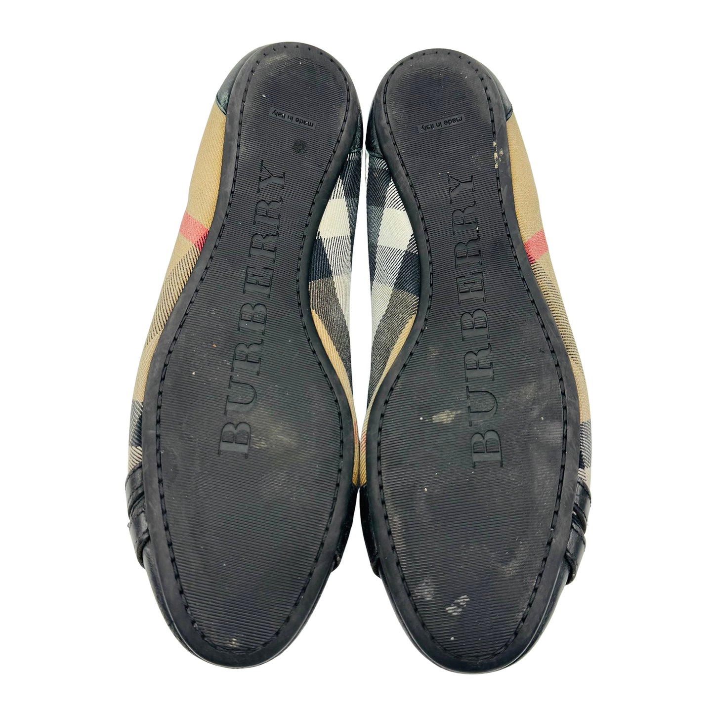 Burberry Women's Check Canvas Italian Flats (Size 39.5/40)