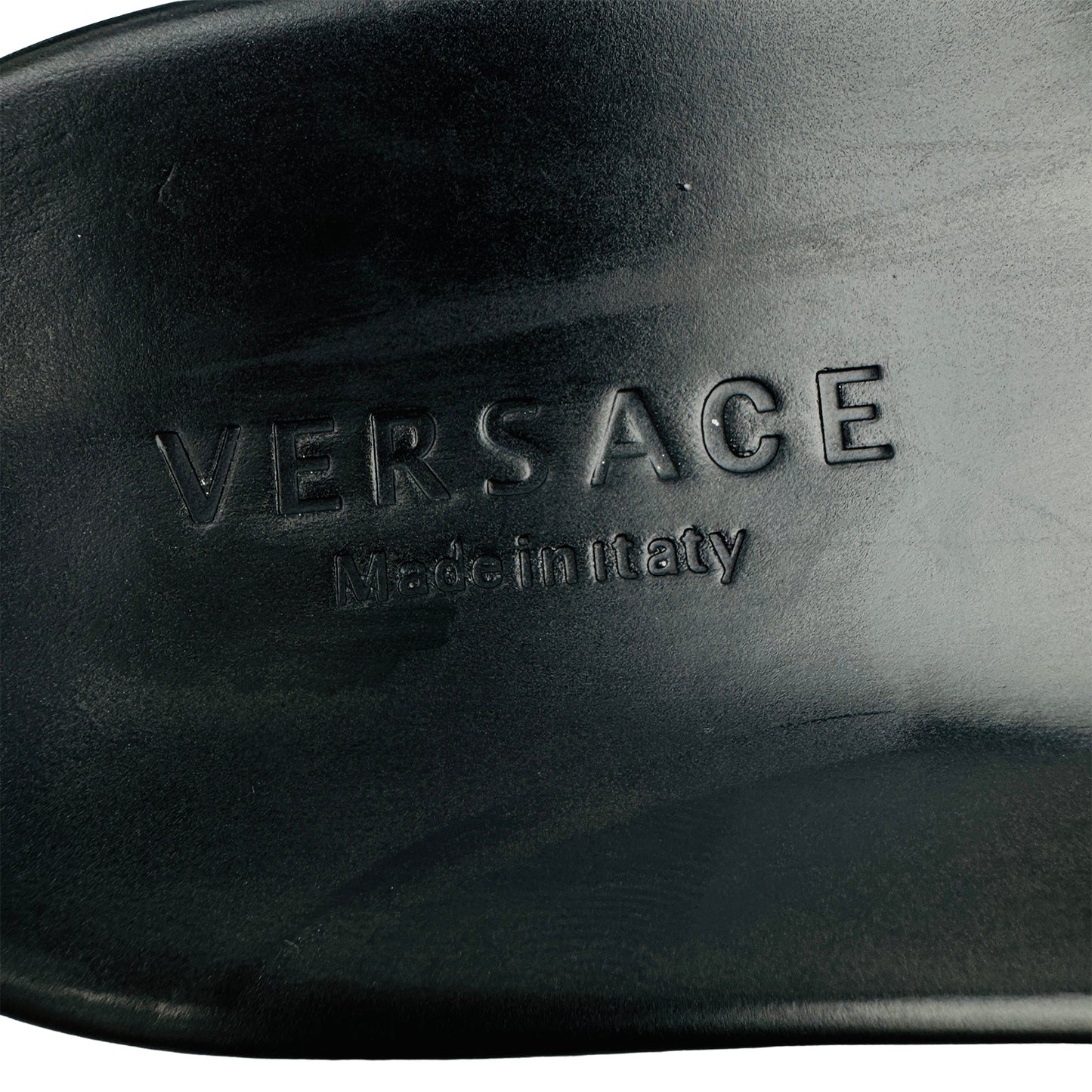 Versace Palazzo Black Rubber Slides (Size 43/43.5)