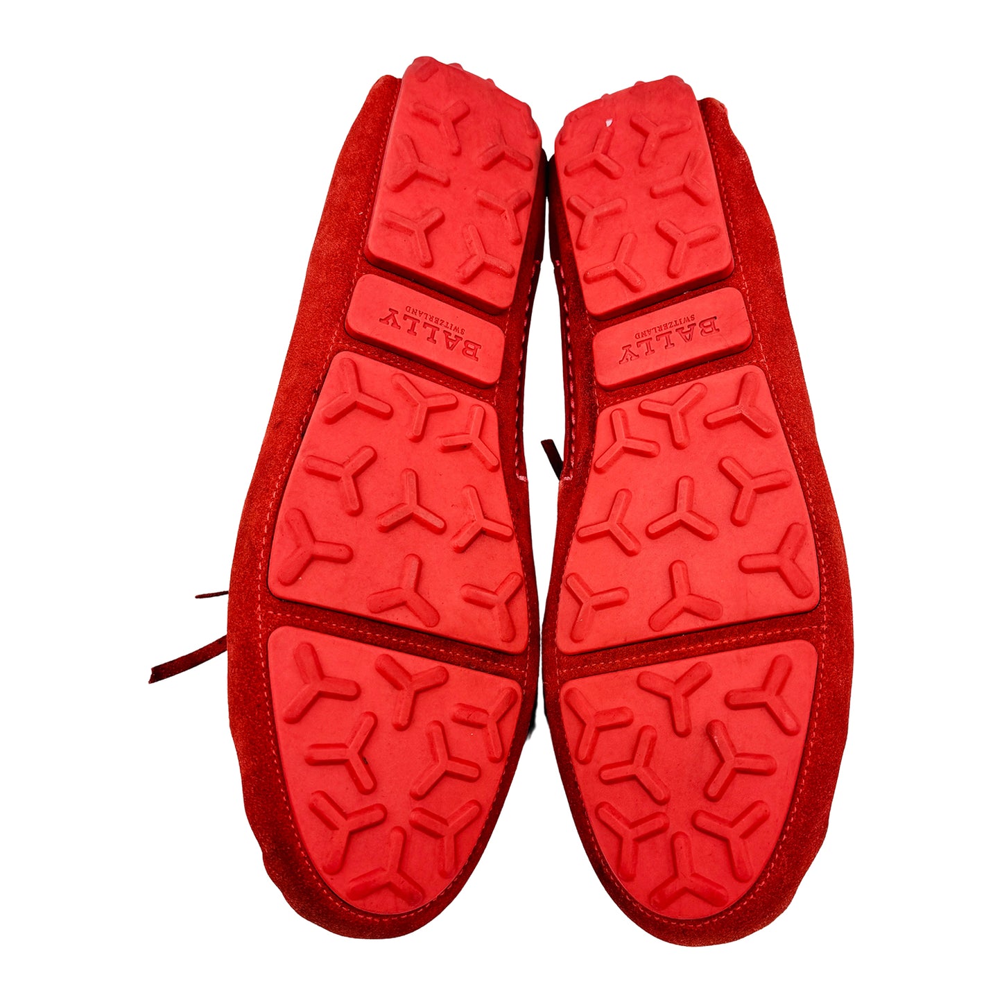 Bally Men's Red Dramer Suede Loafers (Size 44/44.5)