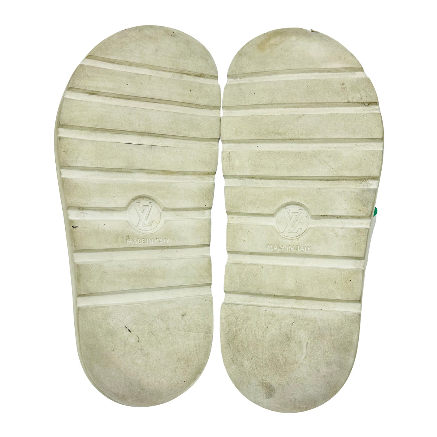 Louis Vuitton Monogram White Green Sandal Slides (Size 41)
