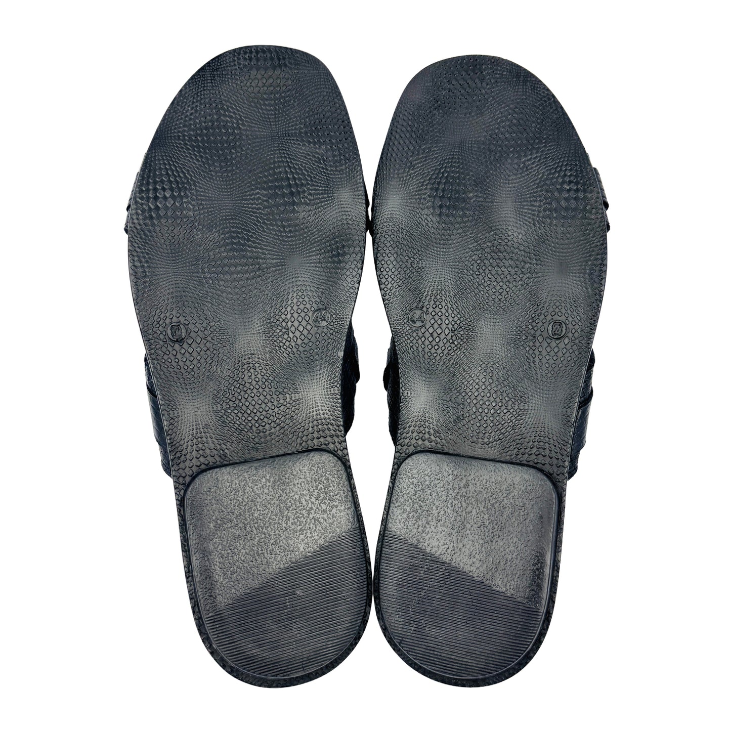 Baldinini Crossover Strap Black Leather Slippers (Size 43.5/44)