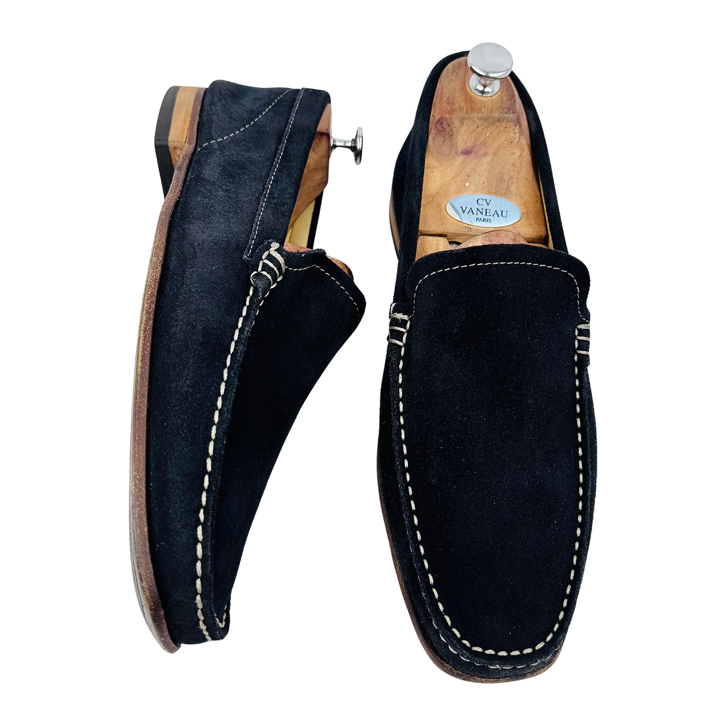 John White Men's Navy Suede Loafers (Size 44.5/45)