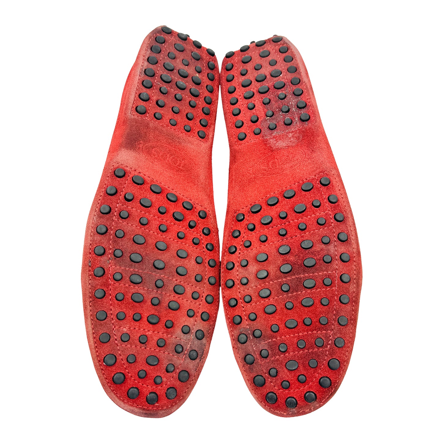 Tod's Red Suede Gommino Driving Loafers (Size 43/43.5)