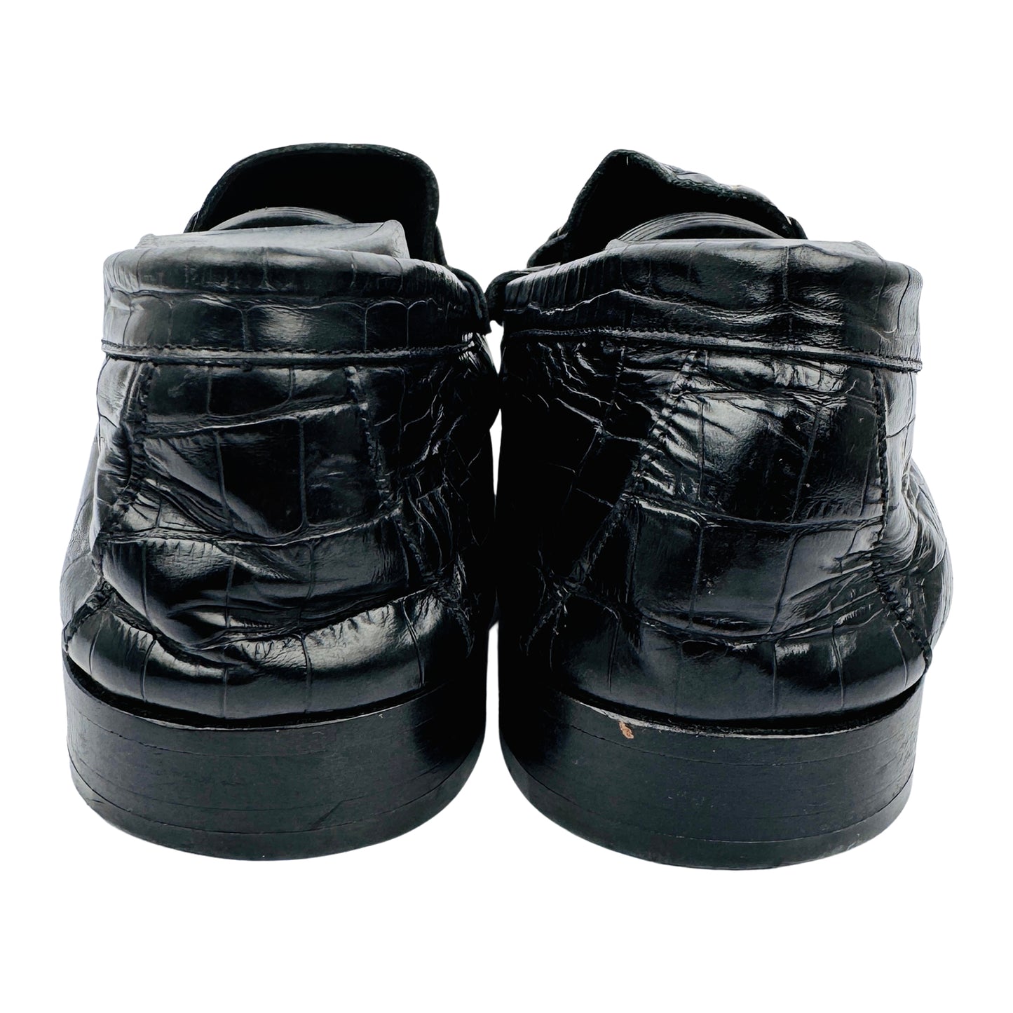 Gucci Men's Leather Croc-Embossed Horsebit Loafers (Size 40/40.5)