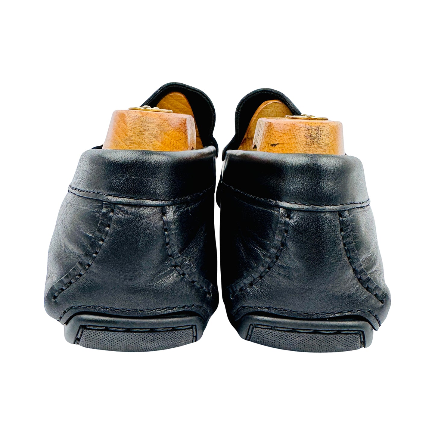 Versace Collection Men's Black Leather Loafers (Size 42/42.5)