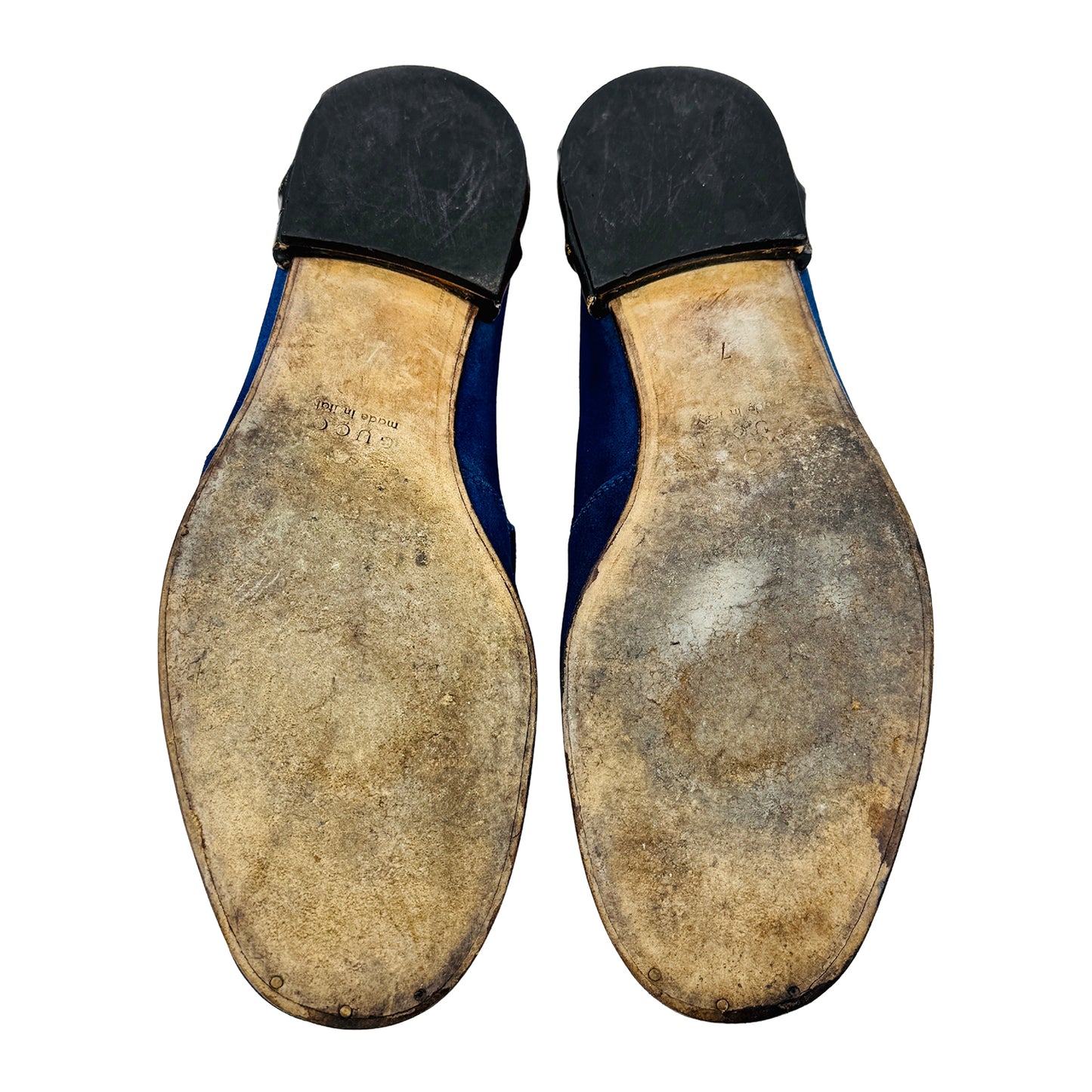 Gucci Men's Horsebit Blue Suede Loafers (Size 41/41.5) - 386550