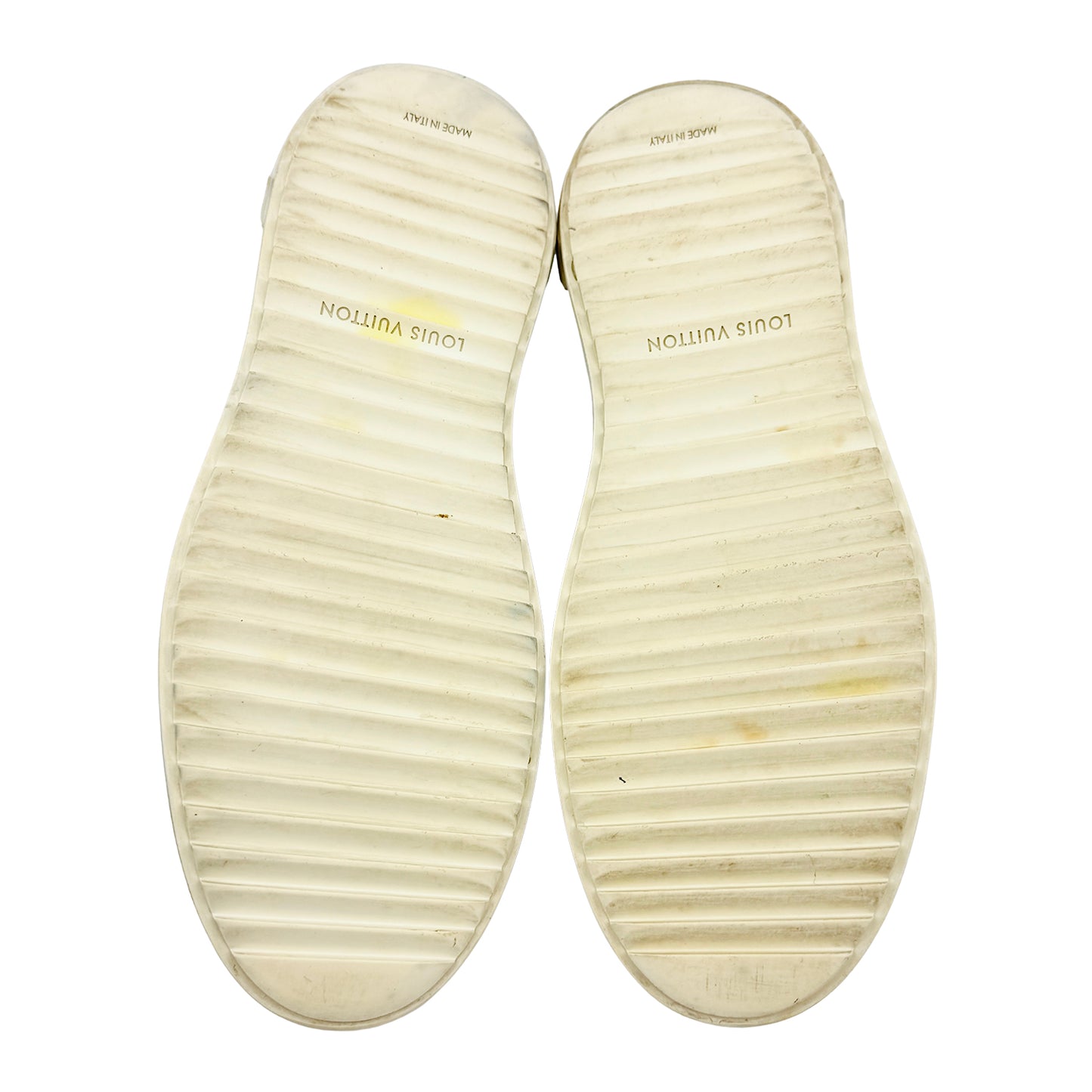 Louis Vuitton White Leather Logo Time Out Sneakers (Size 38.5/39)